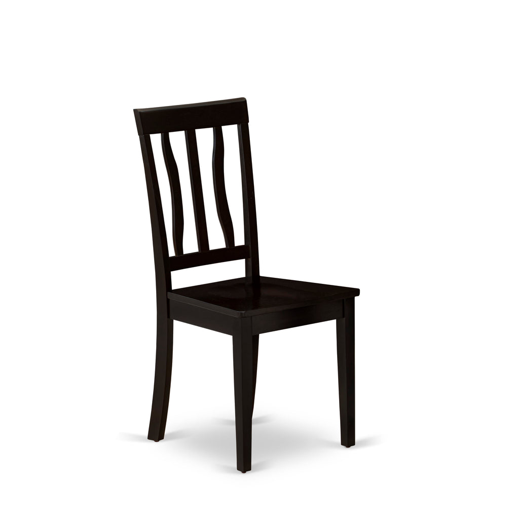 Juego de mesa de cocina de 3 piezas East West Furniture BOAN3-CAP-W para espacios pequeños. Contiene una mesa de comedor redonda y 2 sillas con asiento de madera maciza.