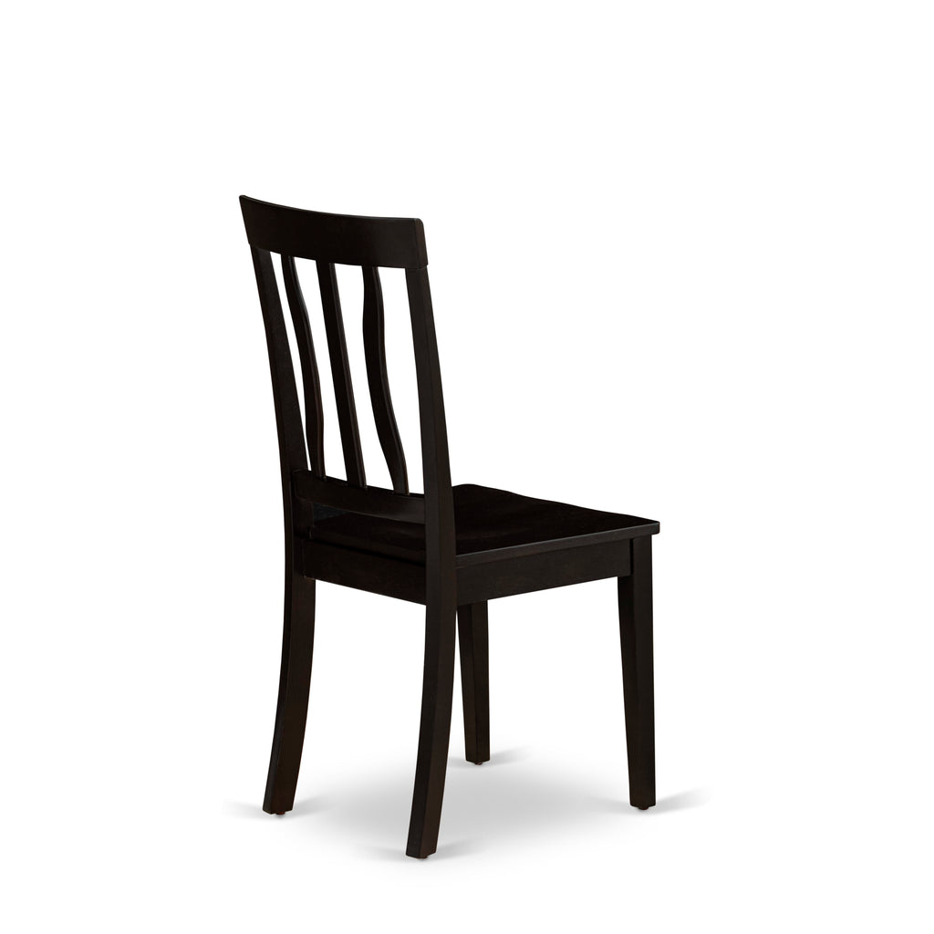 Juego de mesa de cocina de 3 piezas East West Furniture BOAN3-CAP-W para espacios pequeños. Contiene una mesa de comedor redonda y 2 sillas con asiento de madera maciza.