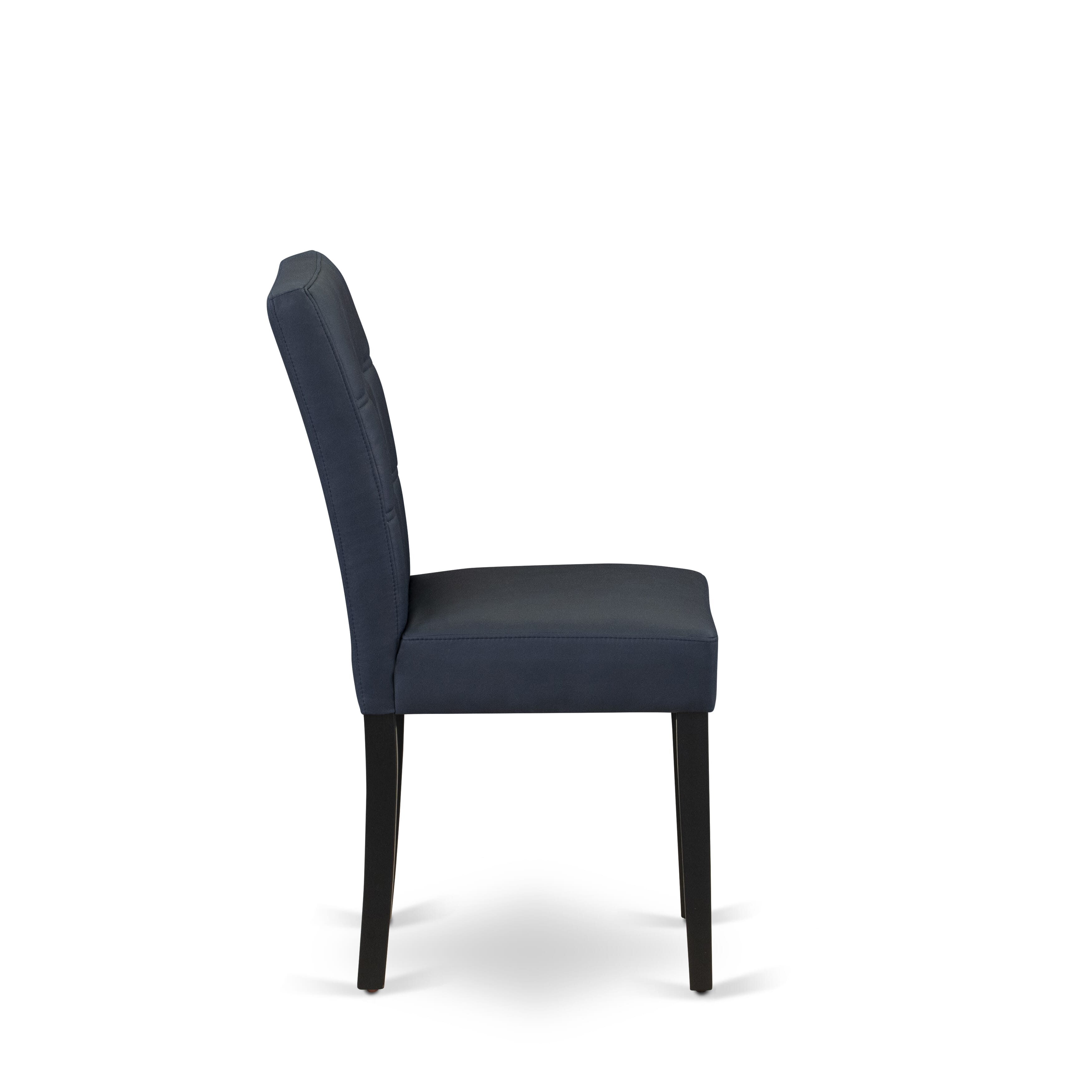 Luxe by East West Furniture 48AS5-109-09 5-Pc Dining Table Set Include a Dining Table with Ebony Wave Marble Pattern Tabletop and 4 Dark Navy Blue Faux Leather Chairs, Black