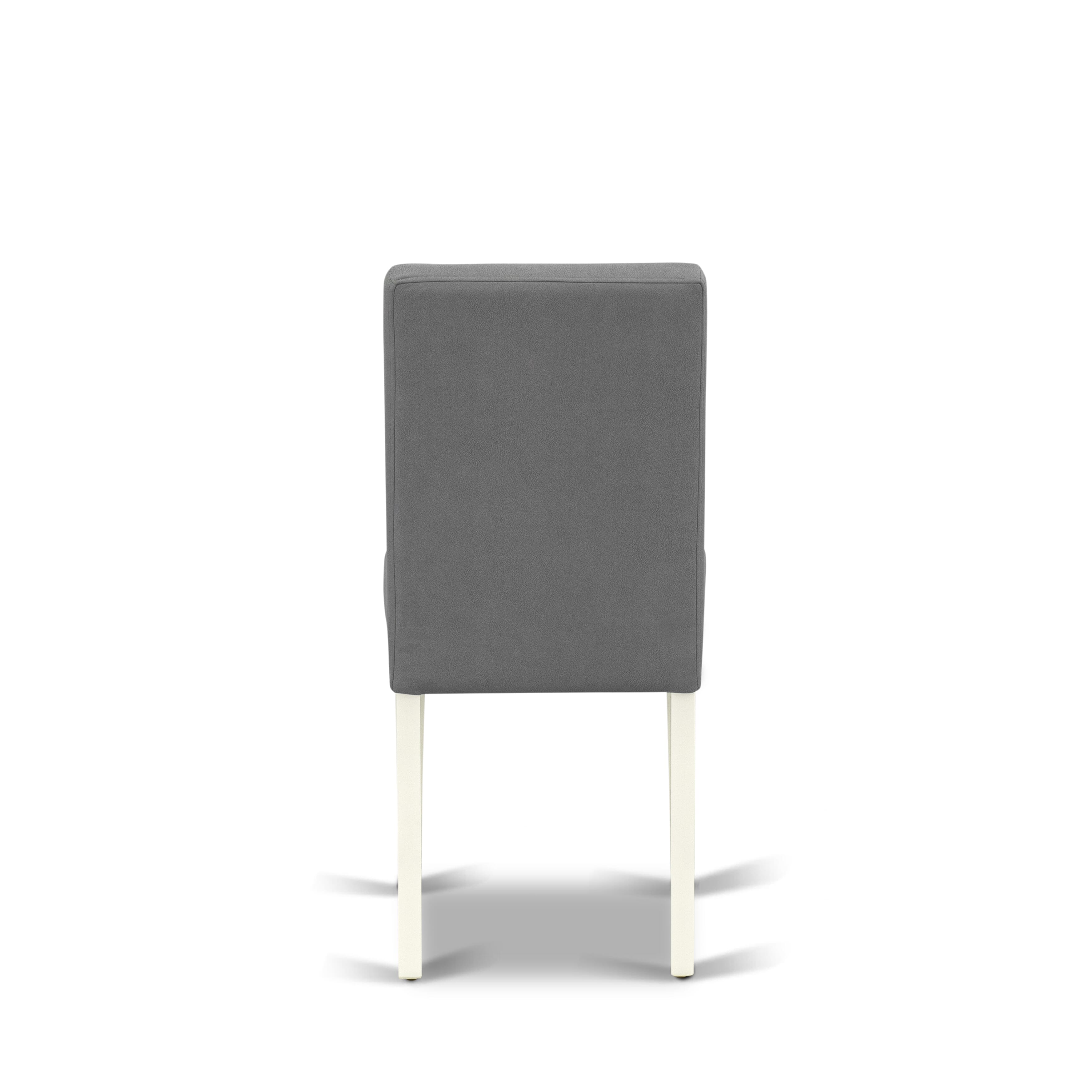 Luxe by East West Furniture 42AS5-208-41 -5 pc Mid-Century Modern Dining Set contains a Round Table and 4 Platinum Gray Faux Leather Mid Century Modern Chair with Stylish Back - Linen White