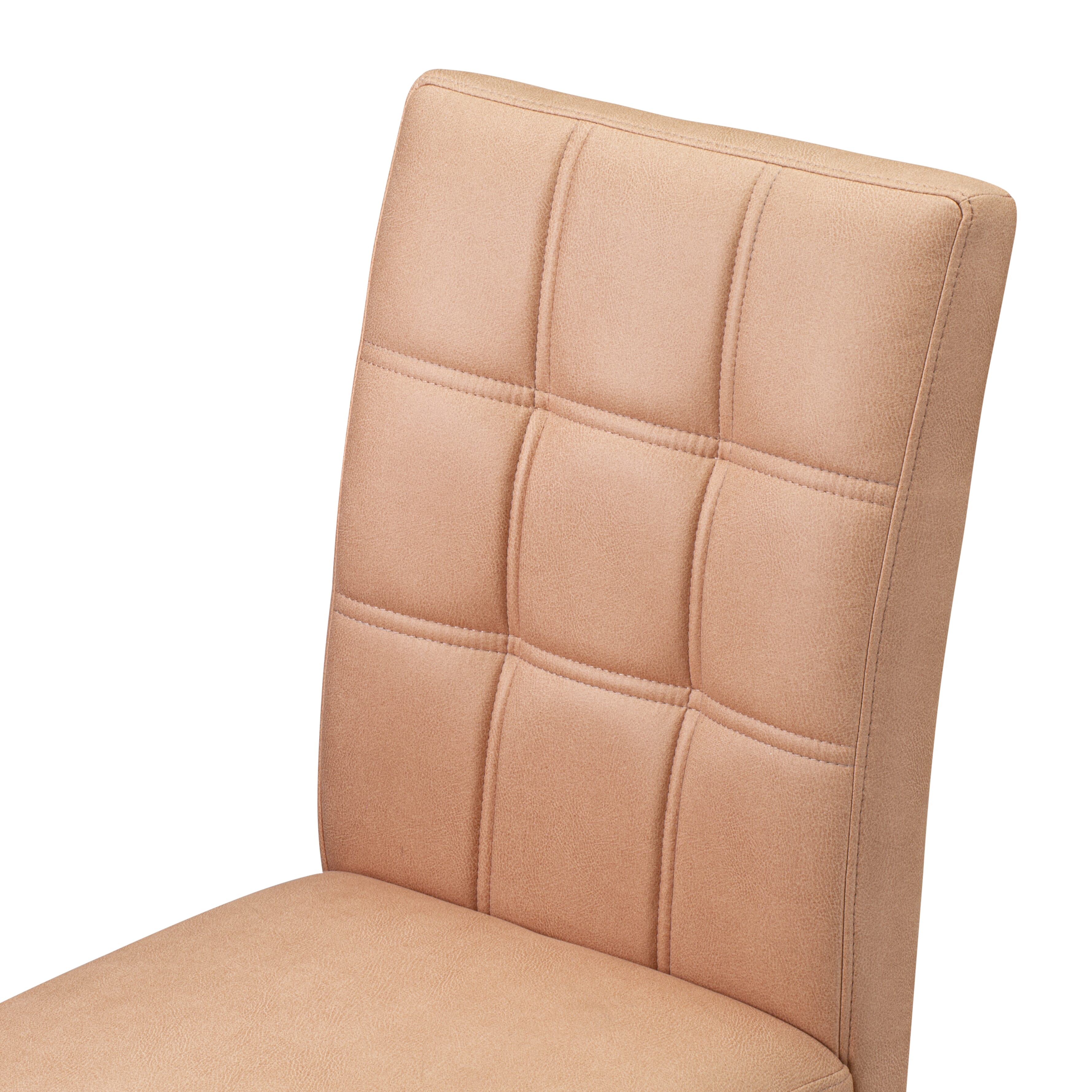 East West Furniture ASP2T42 Austin Parsons Modern Dining Chairs - Beige Red Faux Leather Upholstered Seat and stylish Chair Back - Linen White Finish (SET OF 2)