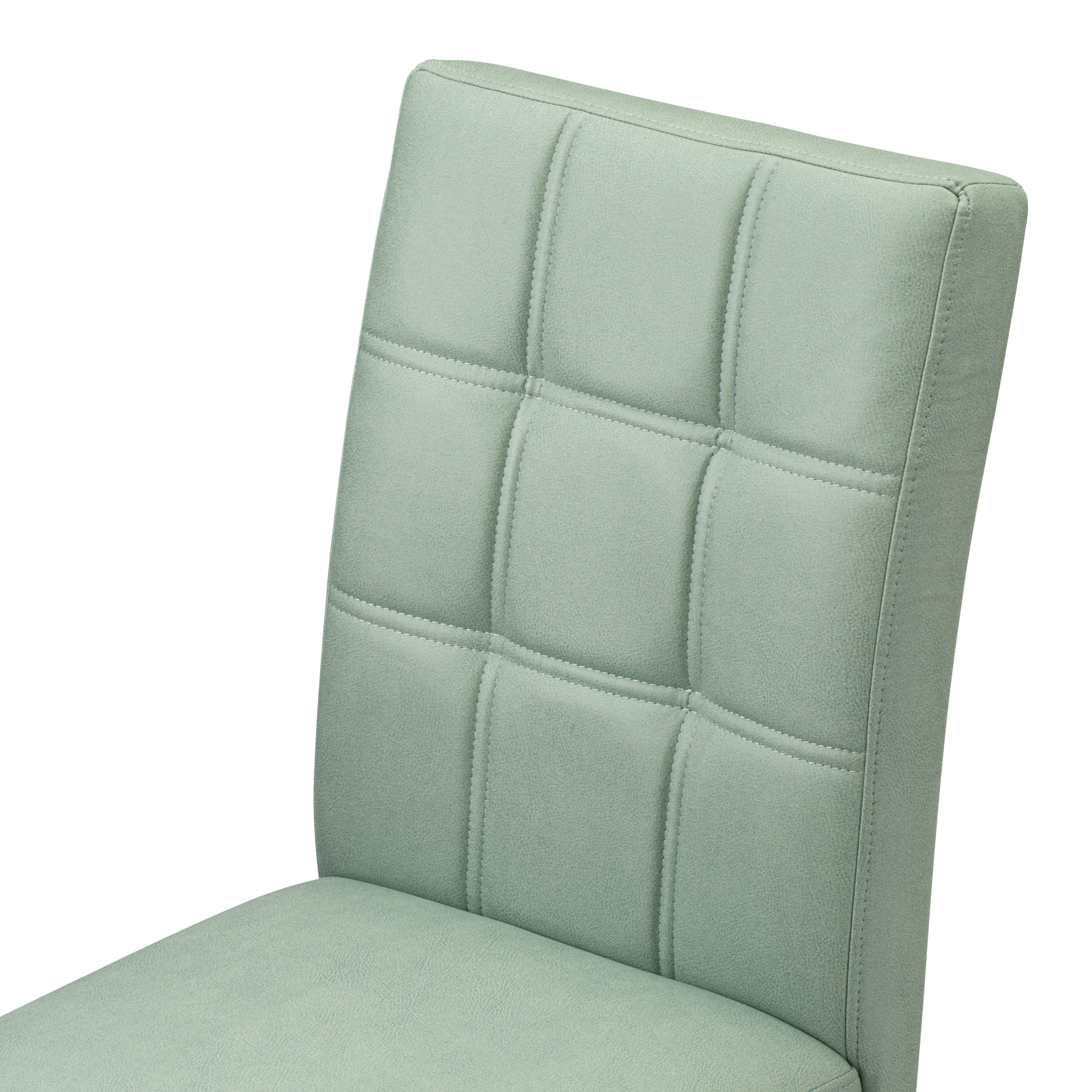 East West Furniture ASP2T43 Austin Parsons Dining Chairs - Willow Green Faux Leather Padded Seat and stylish Chair Back - Linen White Finish (SET OF 2)