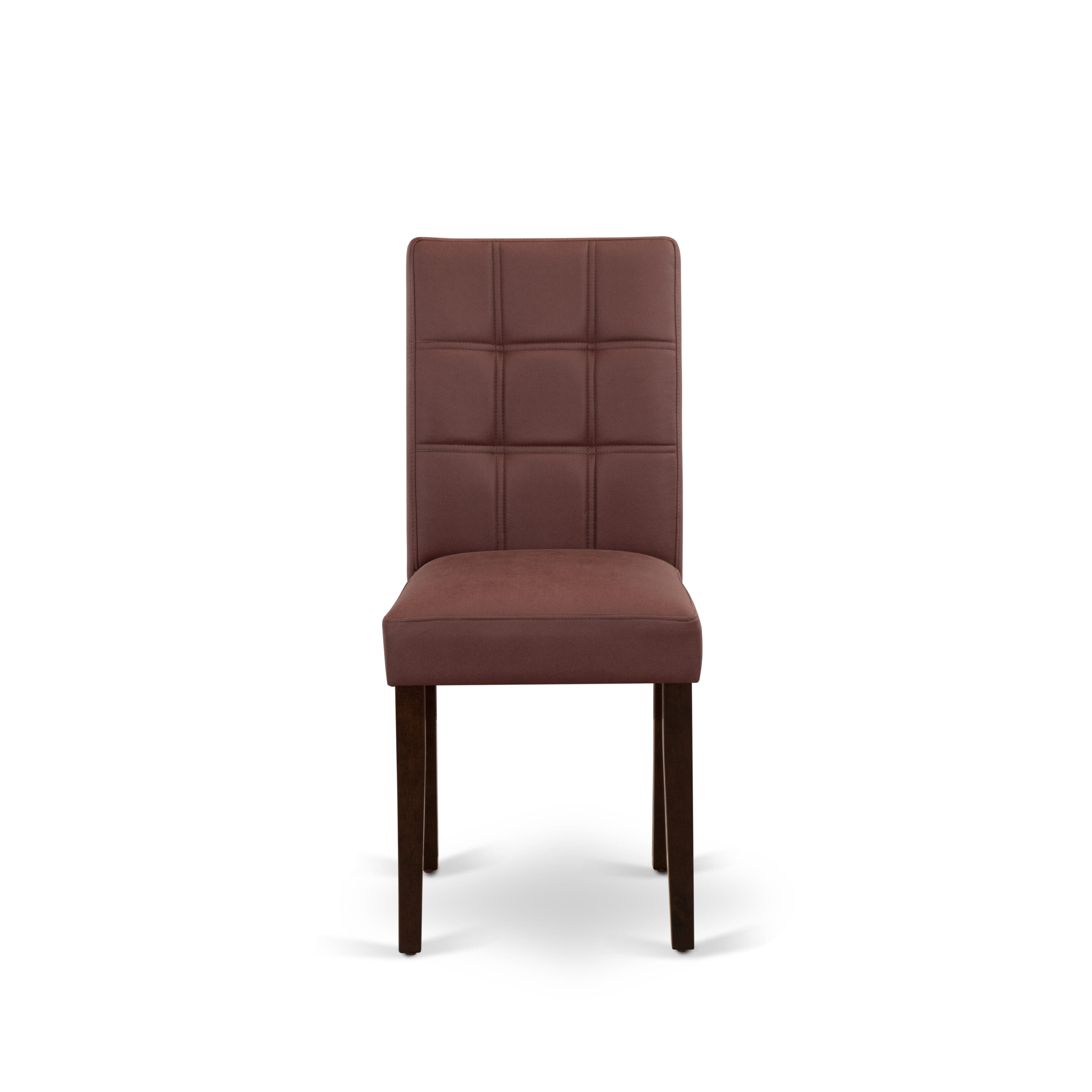 Luxe by East West Furniture 42AS3-307-26 3-piece mid-century kitchen set Consists a round pedestal kitchen table and 2 Stylish Back Parsons chairs with Burgundy linen fabric, Mahogany finish.