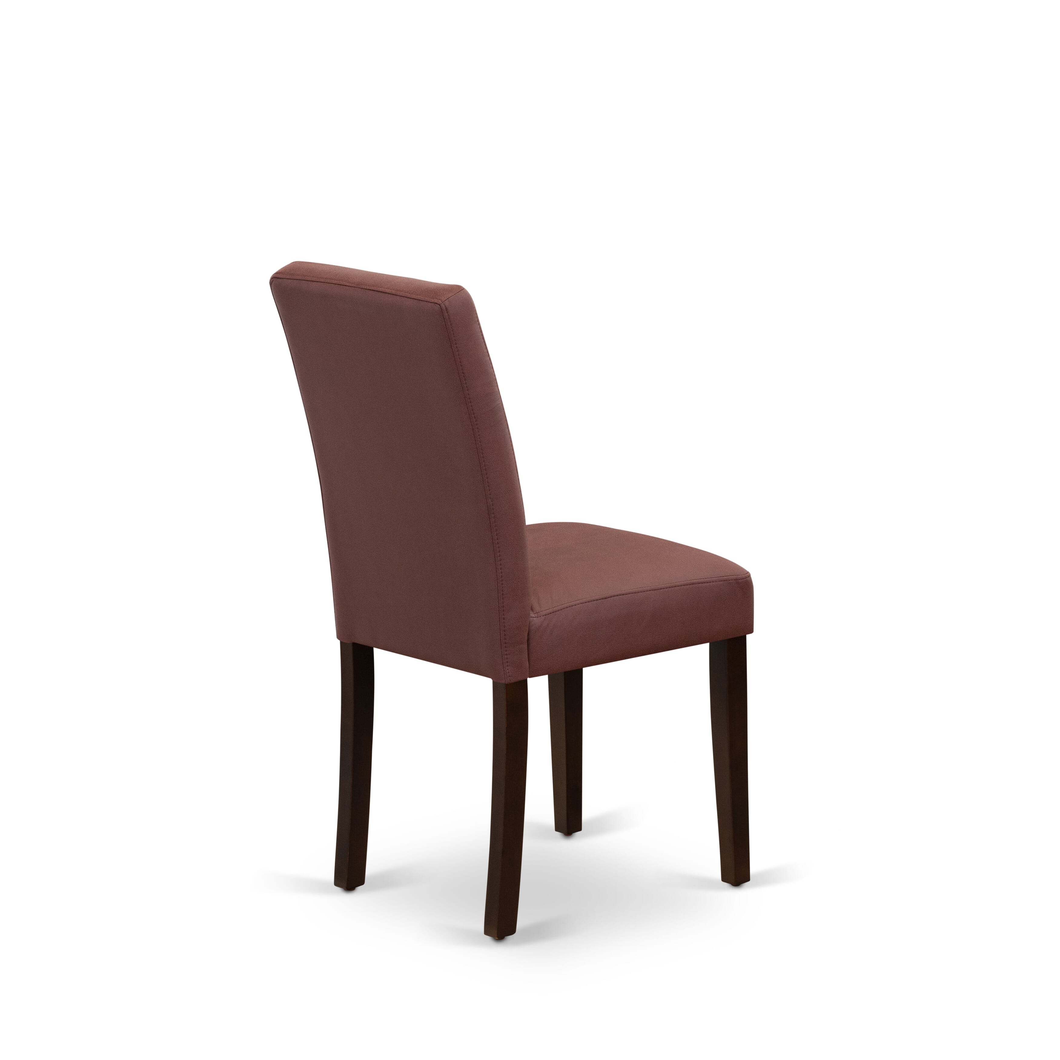 East West Furniture ASP3T26 Austin Upholstered Dining Chairs- Burgundy Faux Leather Upholstered Seat and stylish Chair Back - Mahogany Finish (SET OF 2)