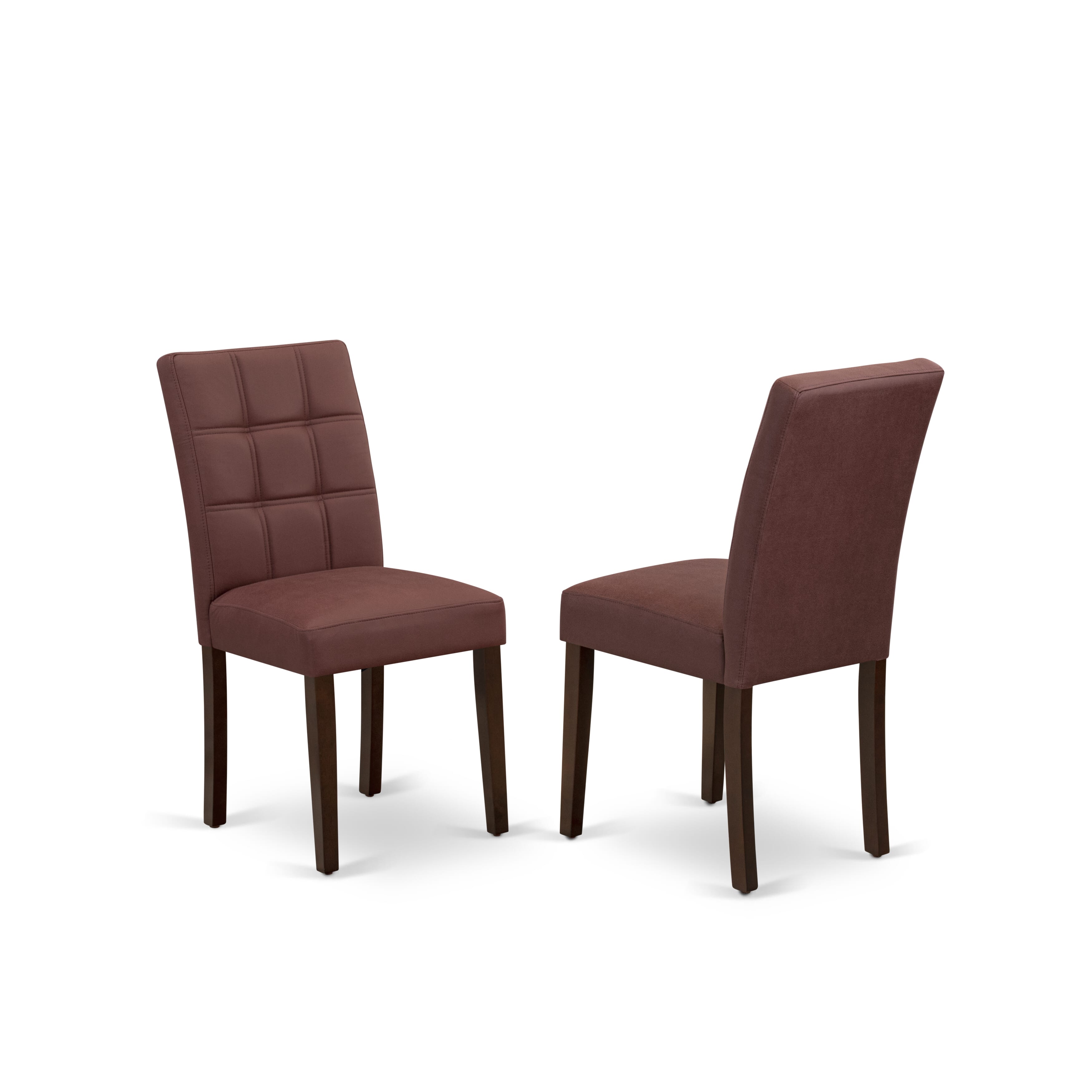 Luxe by East West Furniture 42AS3-307-26 3-piece mid-century kitchen set Consists a round pedestal kitchen table and 2 Stylish Back Parsons chairs with Burgundy linen fabric, Mahogany finish.