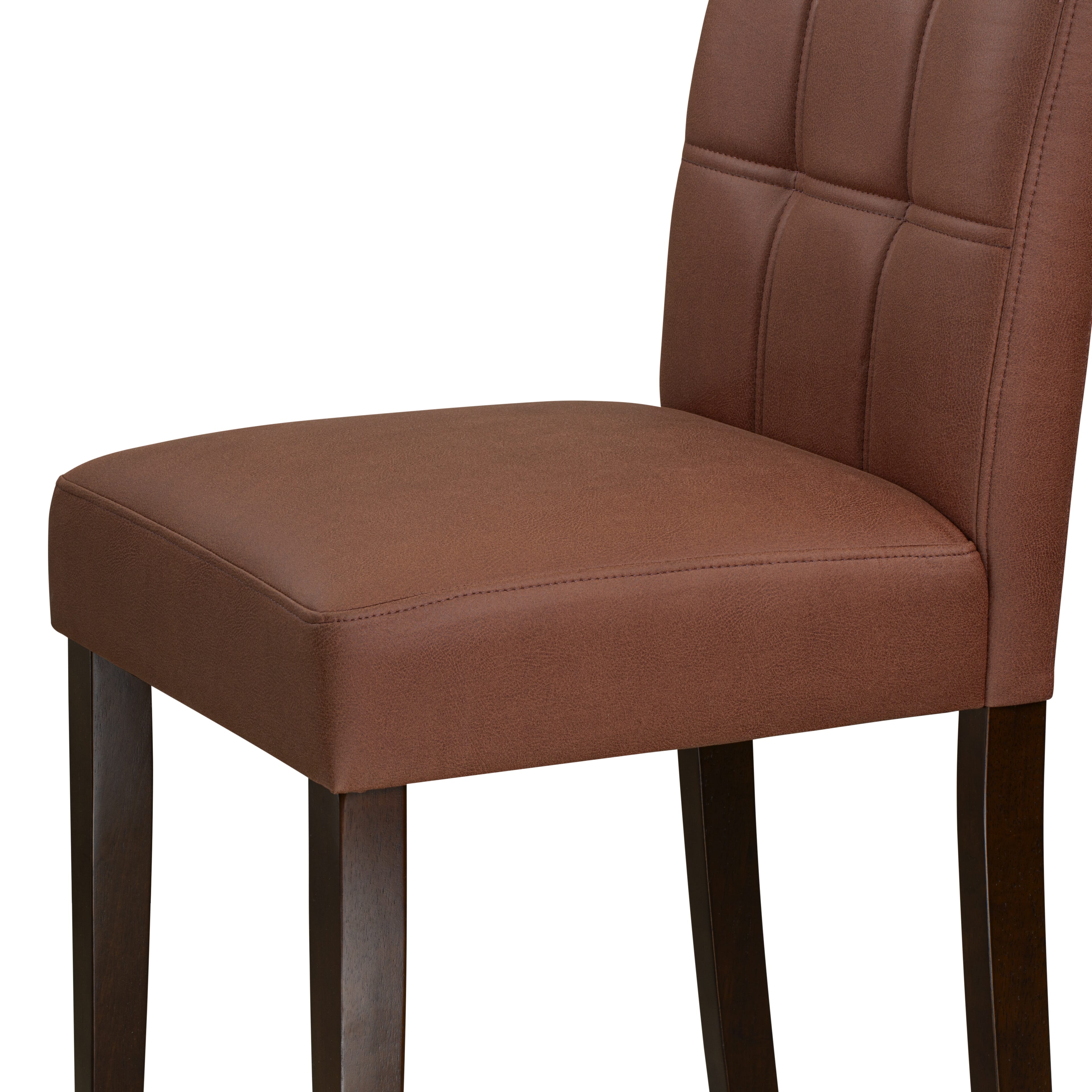 East West Furniture ASP3T26 Austin Upholstered Dining Chairs- Burgundy Faux Leather Upholstered Seat and stylish Chair Back - Mahogany Finish (SET OF 2)