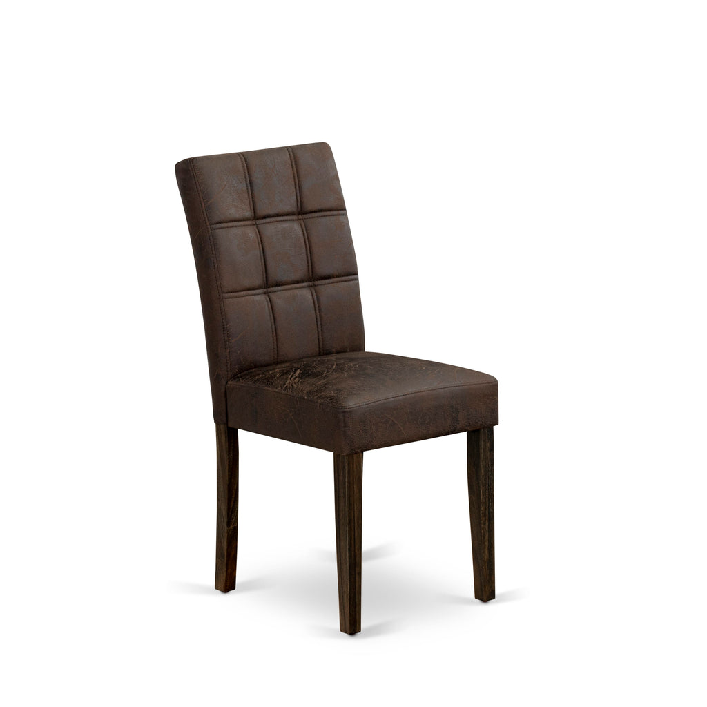 East West Furniture CNAS5-07-T25 5 Piece Dinner Table Set consists A Kitchen Table and 4 Black Textured
Faux Leather Dinner Chairs, Distressed Jacobean