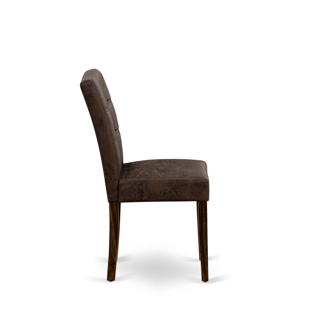 East West Furniture CNAS5-07-T25 5 Piece Dinner Table Set consists A Kitchen Table and 4 Black Textured
Faux Leather Dinner Chairs, Distressed Jacobean