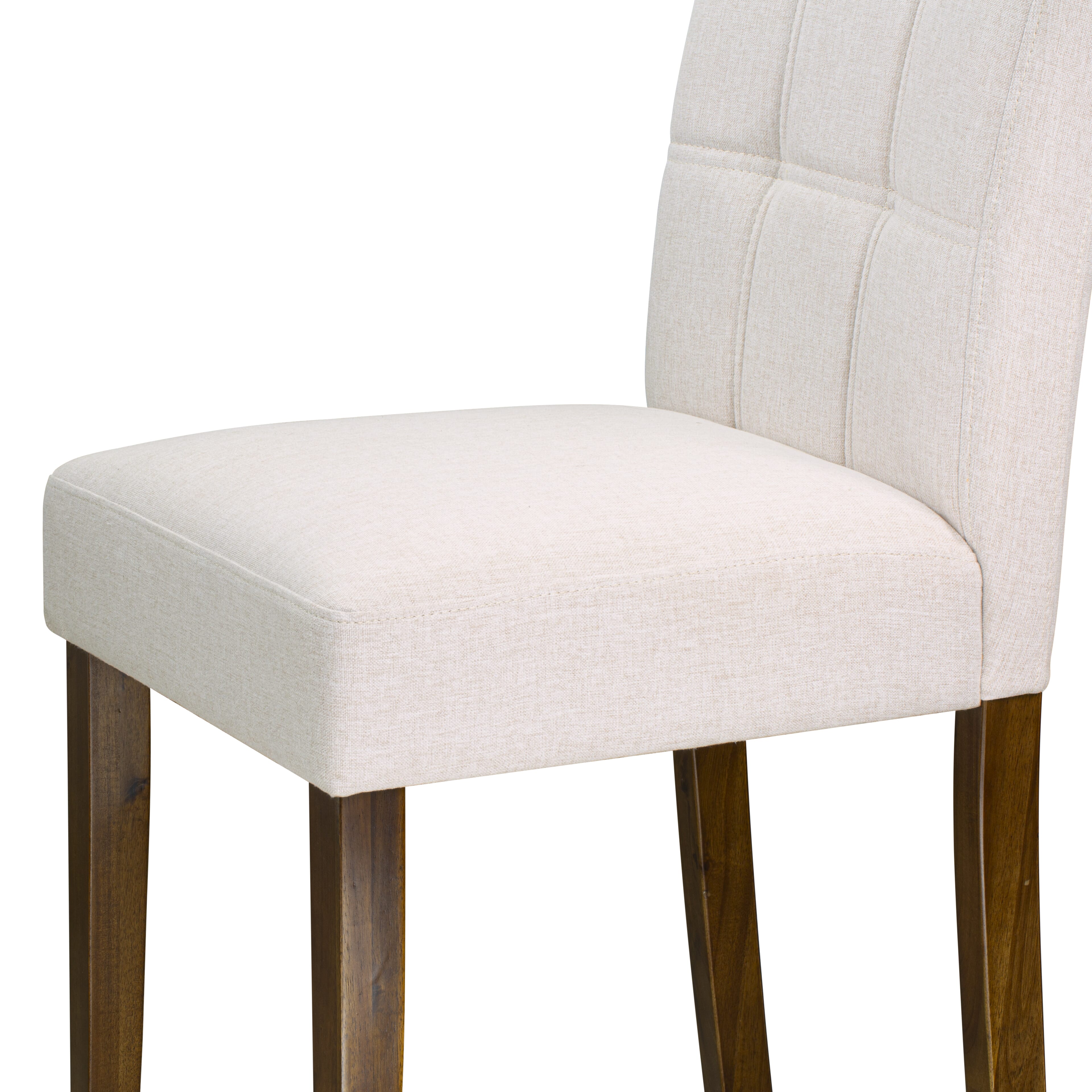 East West Furniture ASP8T08 Austin Parsons Kitchen Chairs - Mist Beige Linen Fabric Padded Seat and stylish Chair Back � Antique Walnut Finish (SET OF 2)