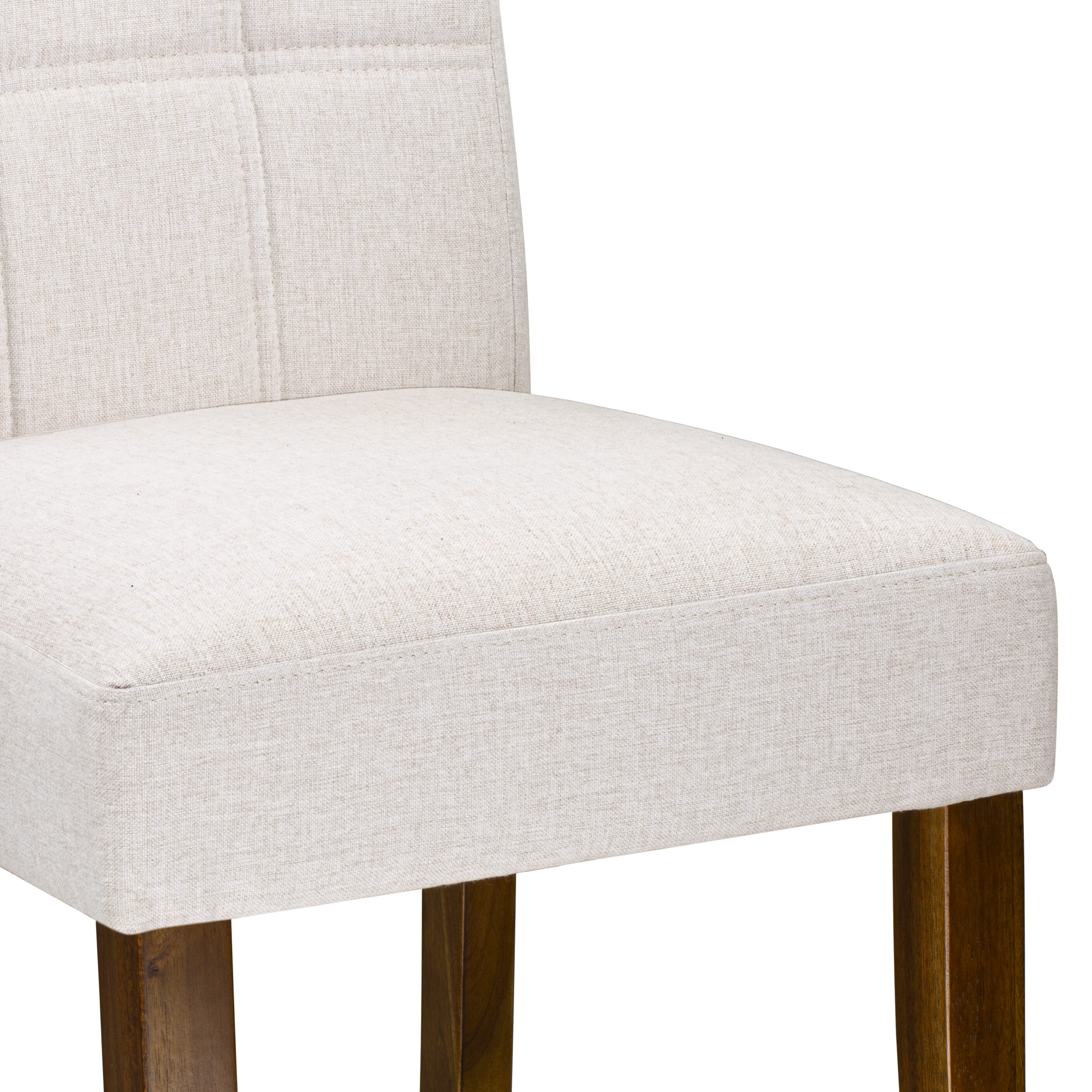 East West Furniture ASP8T08 Austin Parsons Kitchen Chairs - Mist Beige Linen Fabric Padded Seat and stylish Chair Back � Antique Walnut Finish (SET OF 2)
