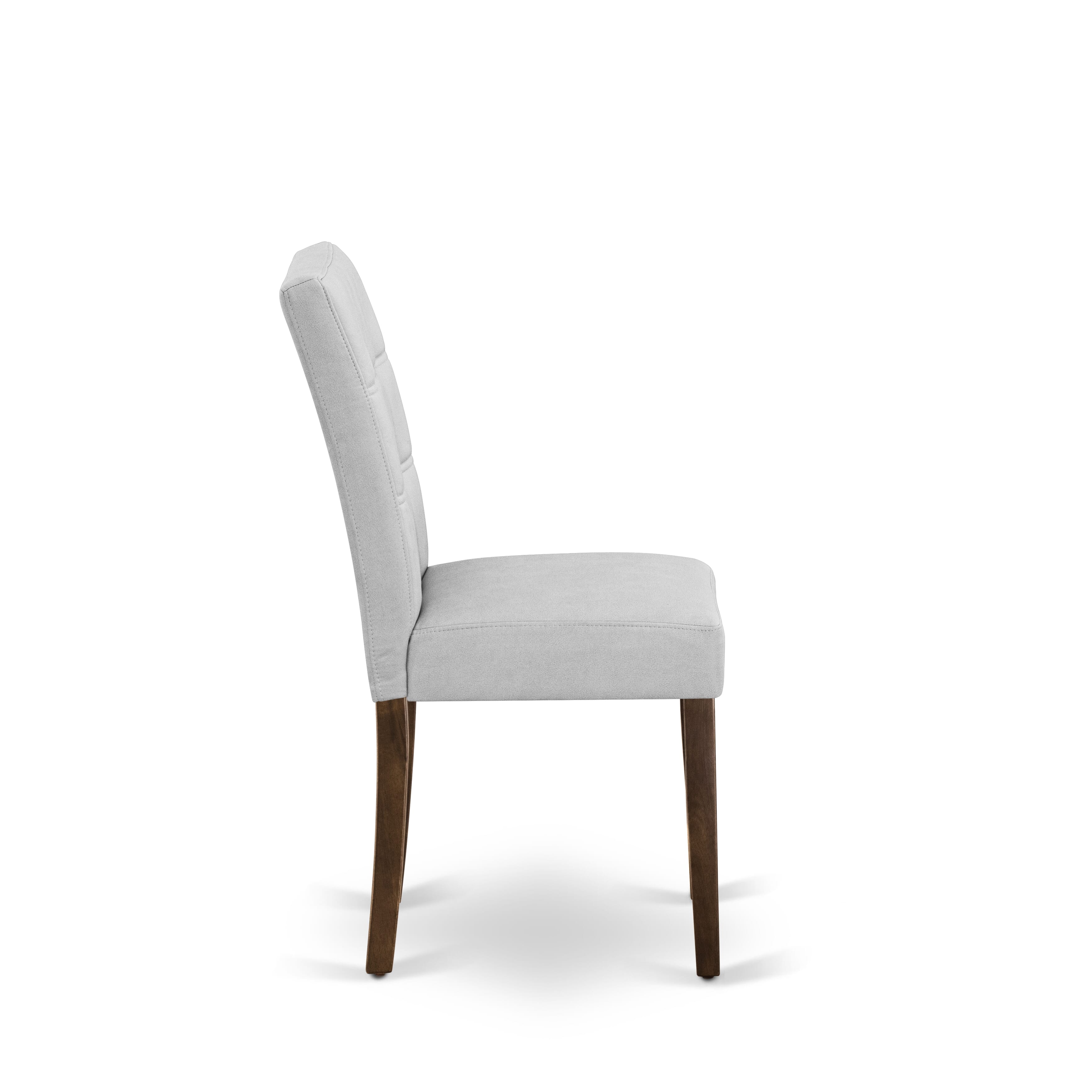 East West Furniture ASP8T27 Austin Parsons Dining Room Chairs - Light Gray Faux Leather Upholstered Seat and stylish Chair Back � Antique Walnut Finish (SET OF 2)