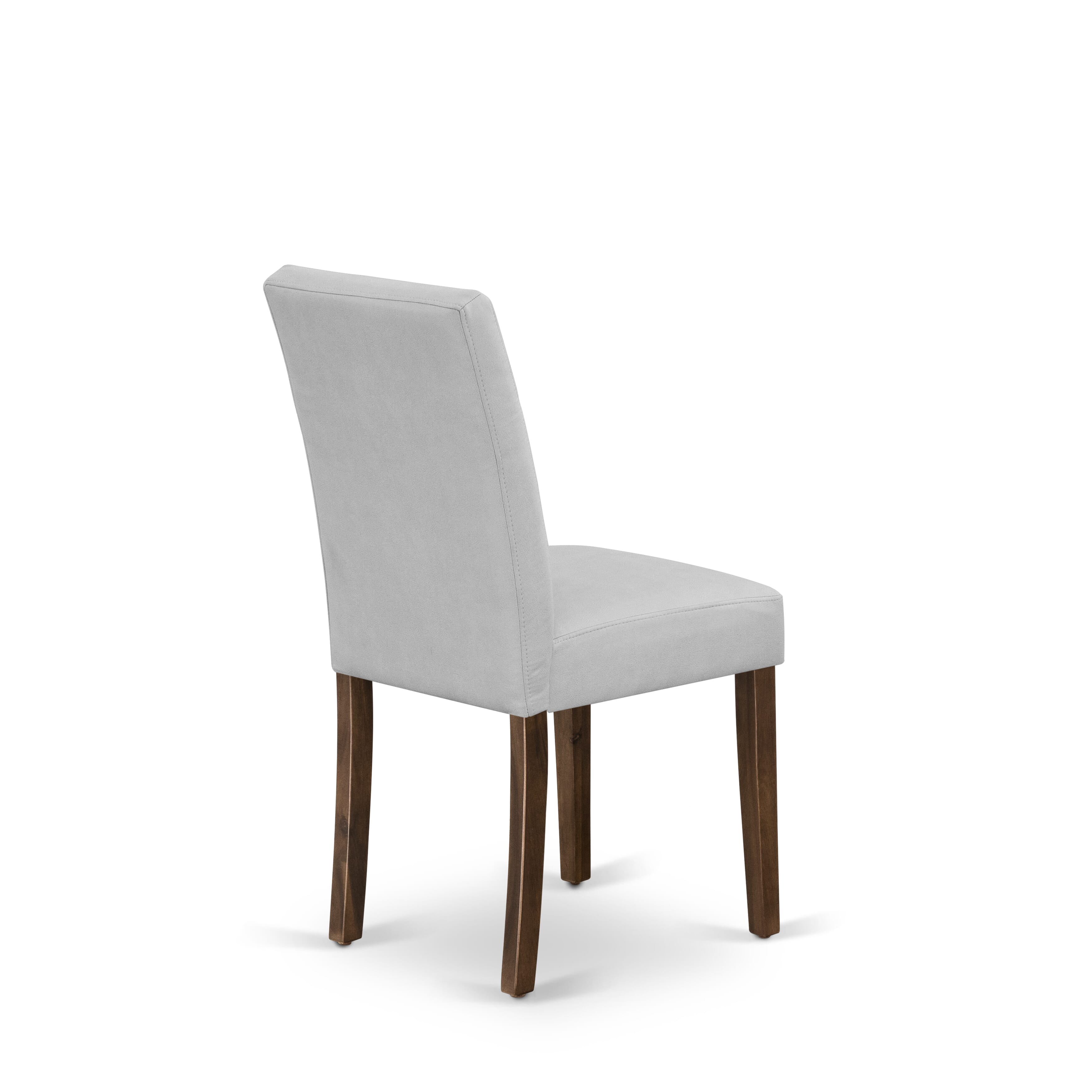 East West Furniture ASP8T27 Austin Parsons Dining Room Chairs - Light Gray Faux Leather Upholstered Seat and stylish Chair Back � Antique Walnut Finish (SET OF 2)