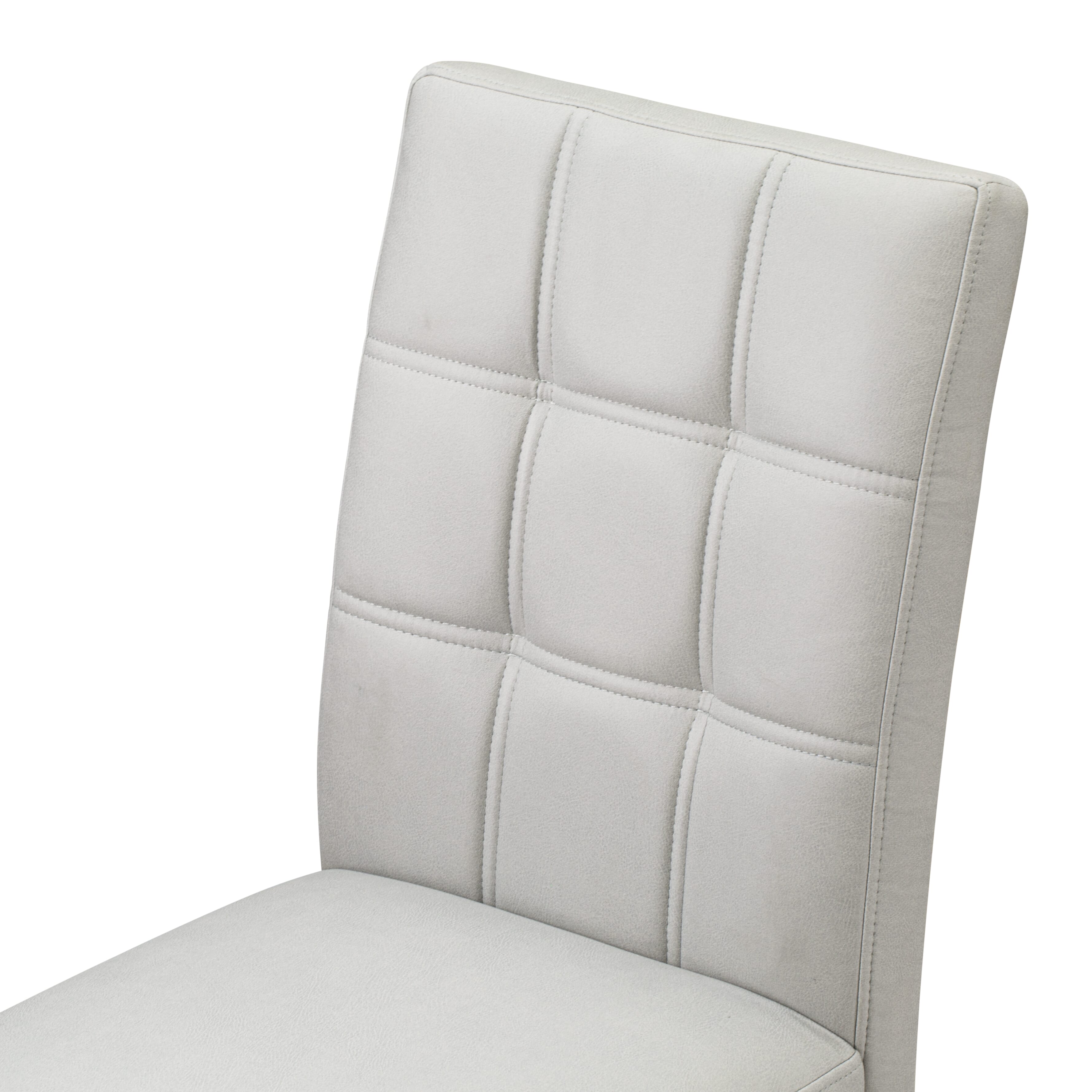 East West Furniture ASP8T27 Austin Parsons Dining Room Chairs - Light Gray Faux Leather Upholstered Seat and stylish Chair Back � Antique Walnut Finish (SET OF 2)