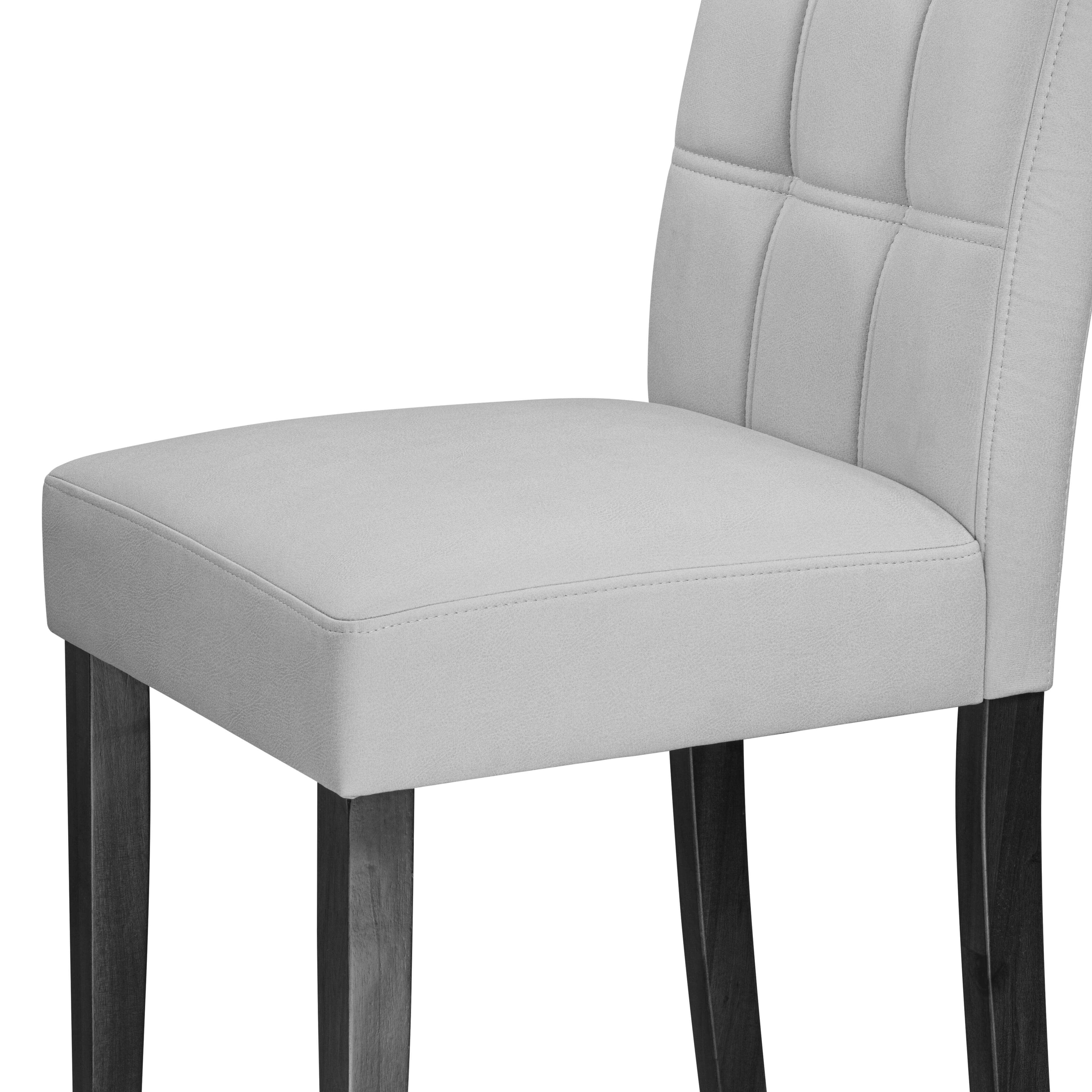 East West Furniture ASP8T27 Austin Parsons Dining Room Chairs - Light Gray Faux Leather Upholstered Seat and stylish Chair Back � Antique Walnut Finish (SET OF 2)