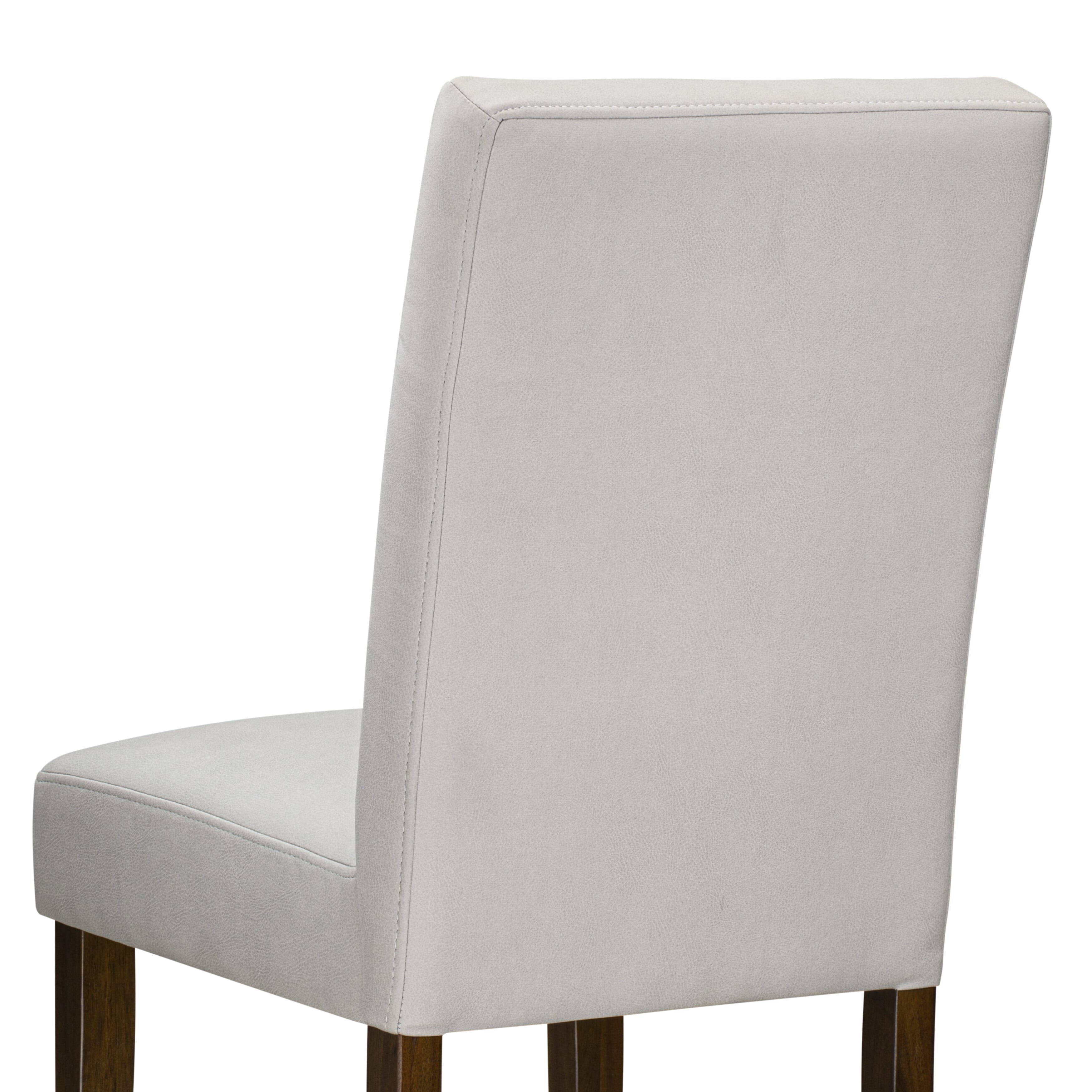 East West Furniture ASP8T27 Austin Parsons Dining Room Chairs - Light Gray Faux Leather Upholstered Seat and stylish Chair Back � Antique Walnut Finish (SET OF 2)