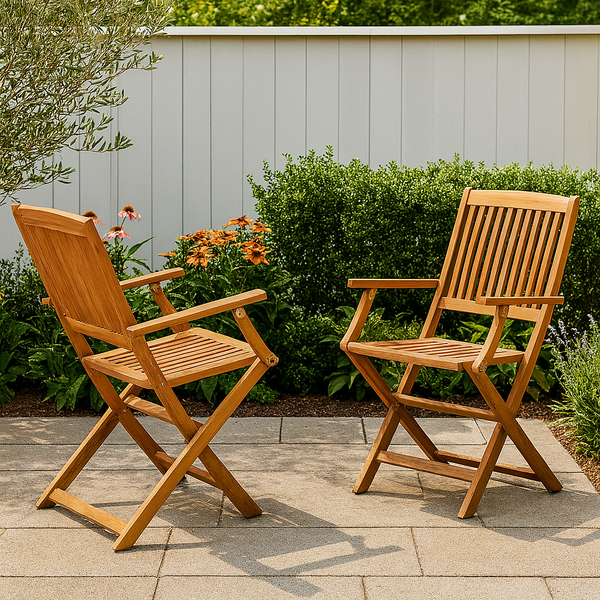 BCMCANA Solid Acacia wood Balcony Folding Arm Chair -Set of two BCMCANA Solid Acacia wood Balcony Folding Arm Chair -Set of two