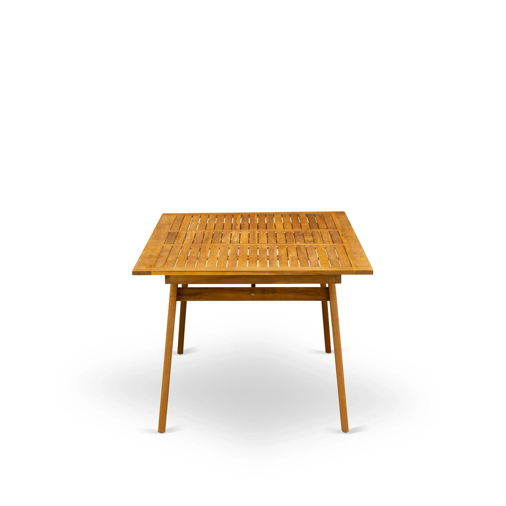 East West Furniture DEFM9CWNA 9 Piece Patio Garden Table Set Includes a Rectangle Outdoor Acacia Wood Dining Table and 8 Folding Side Chairs