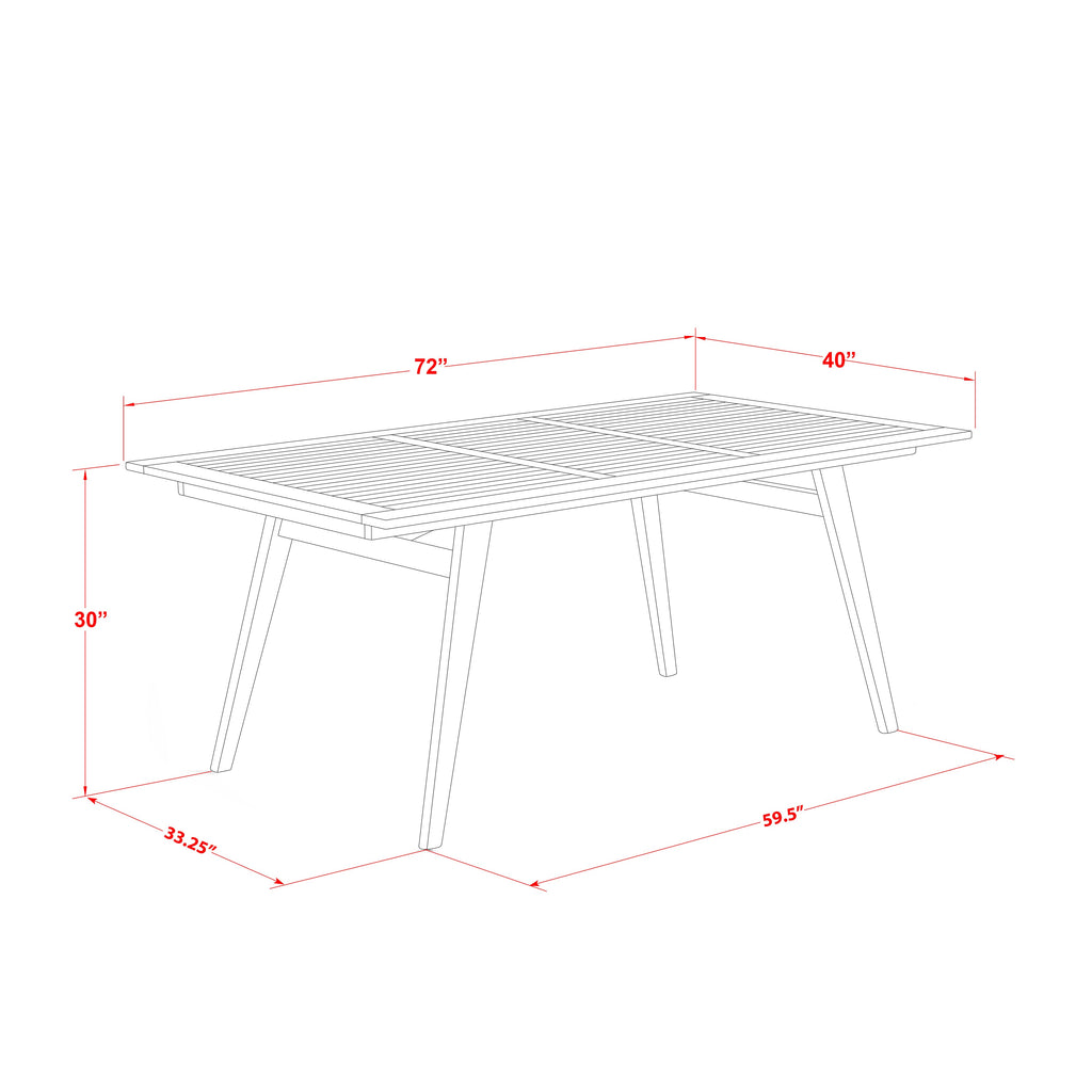 East West Furniture DEFM9CWNA 9 Piece Patio Garden Table Set Includes a Rectangle Outdoor Acacia Wood Dining Table and 8 Folding Side Chairs