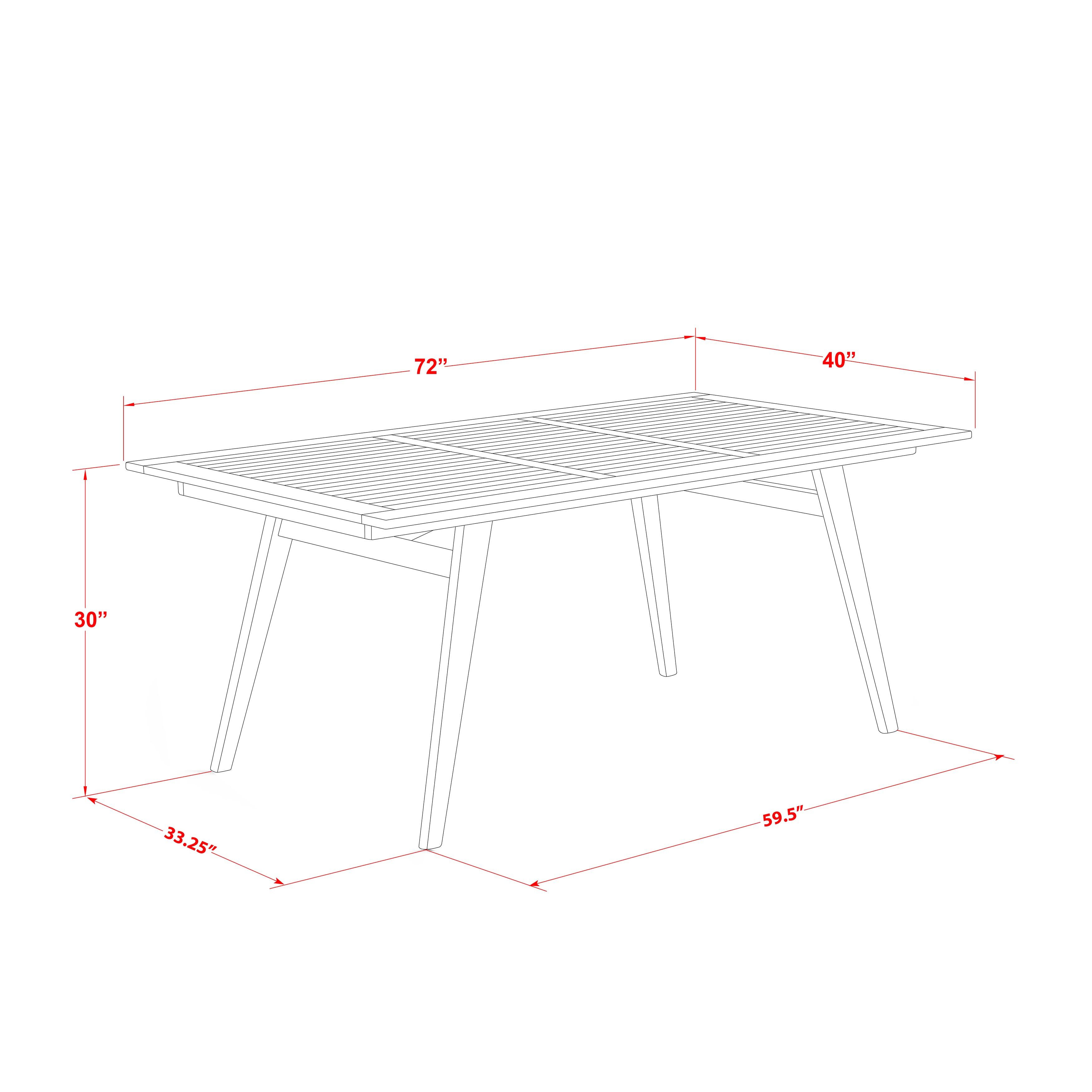 East West Furniture DEHD5CANA 5 Piece Patio Garden Table Set Includes a Rectangle Outdoor Acacia wood Dining Table and 4 Folding Arm Chairs, 40x72 Inch, Natural Oil
