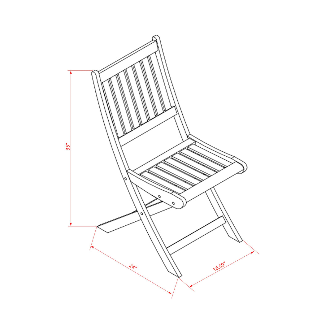 East West Furniture AEDK7CWNA 7 Piece Patio Bistro Dining Furniture Set Consist of a Rectangle Outdoor Acacia Wood Table and 6 Folding Side Chairs