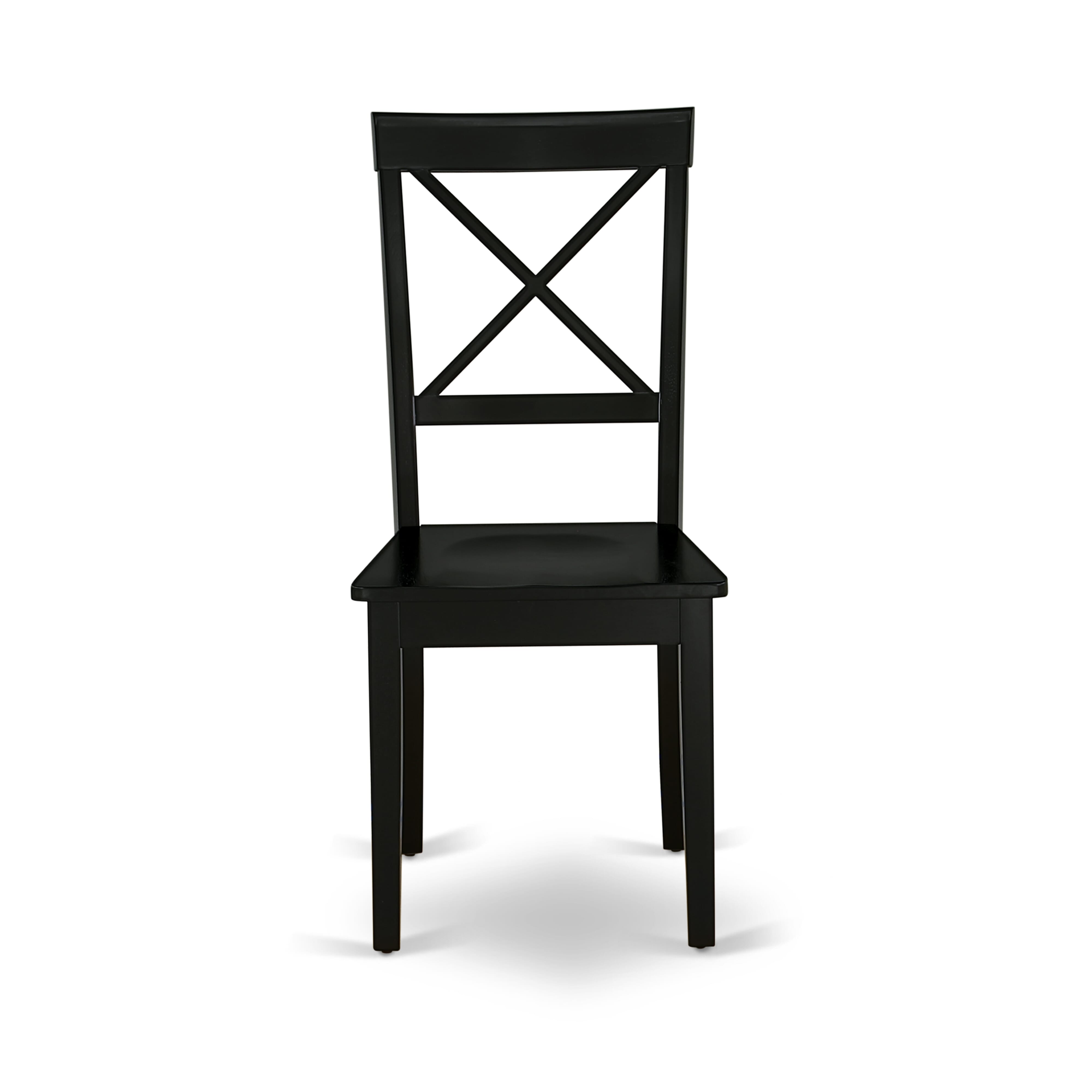 Luxe by East West Furniture 42BO5-103-W -5 pc Table Set contains a Round Table and 4 Wooden Mid Century Modern Dining Chairs with X-Back - Wire brushed Black