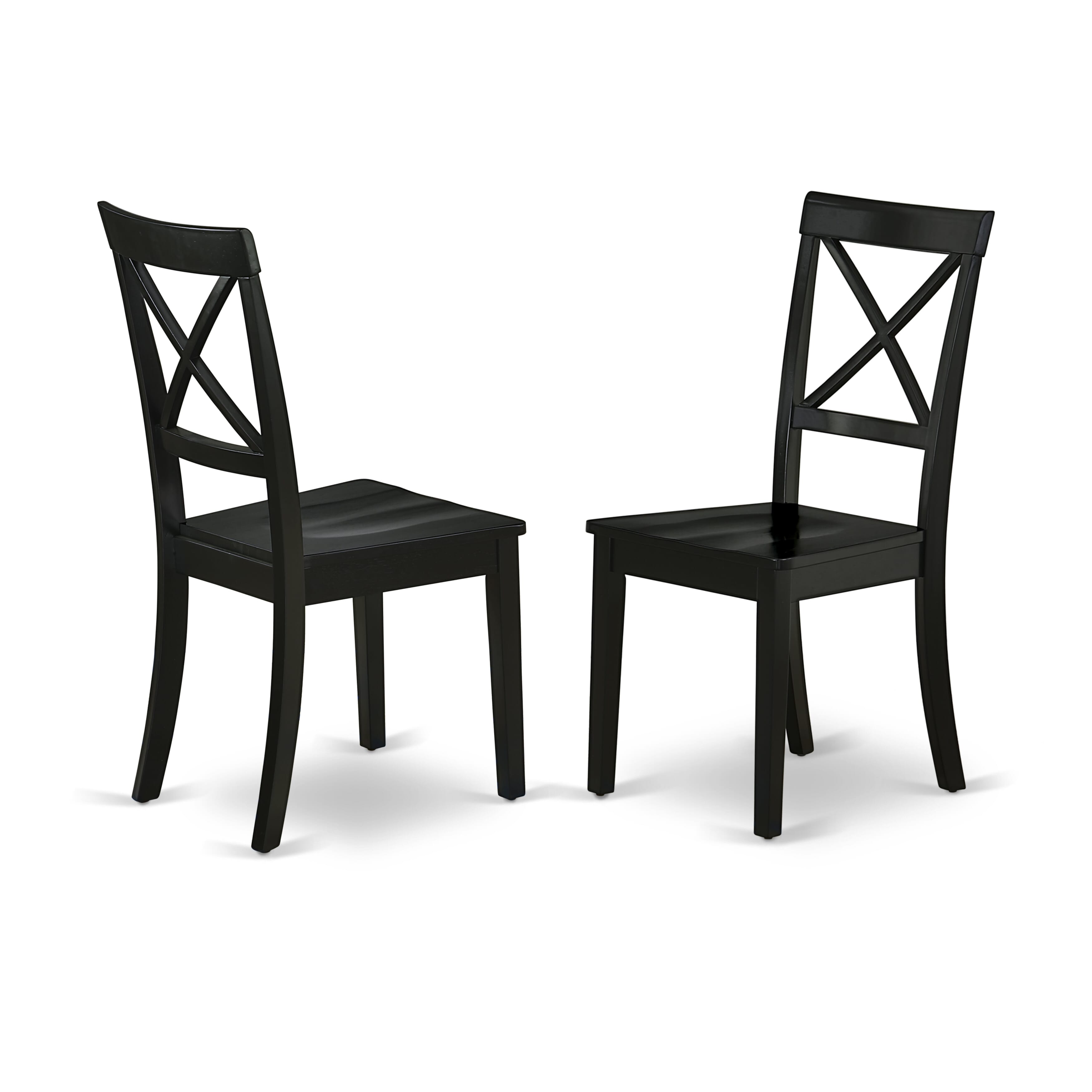 Luxe by East West Furniture 48BO5-109-W 5-piece dining table set includes a pedestal breakfast table and 4 X-Back dining chairs, Black finish.