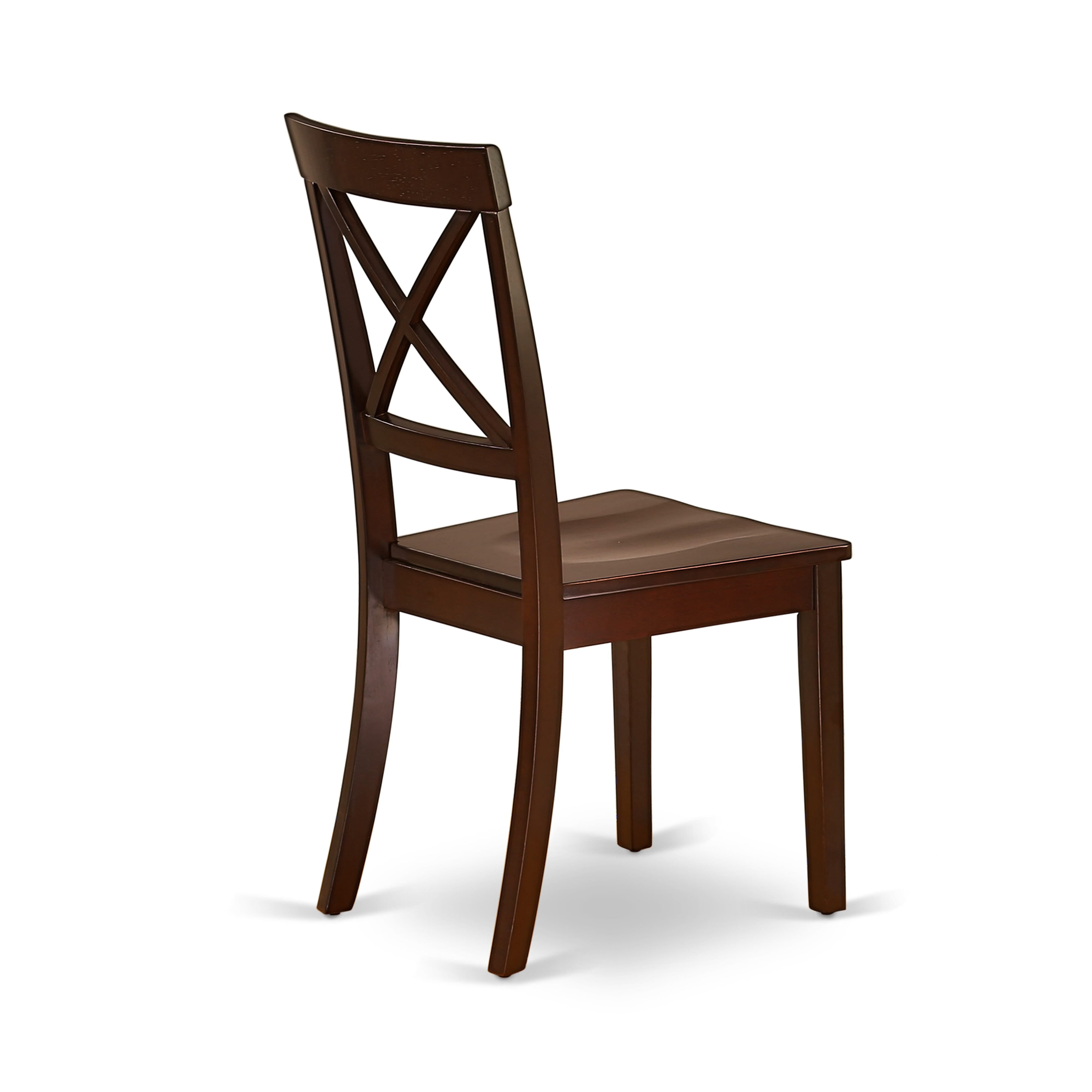 Luxe by East West Furniture 42BO3-307-W 3-piece kitchen table set Consists a round pedestal table and 2 X-Back kitchen chairs, Mahogany finish.