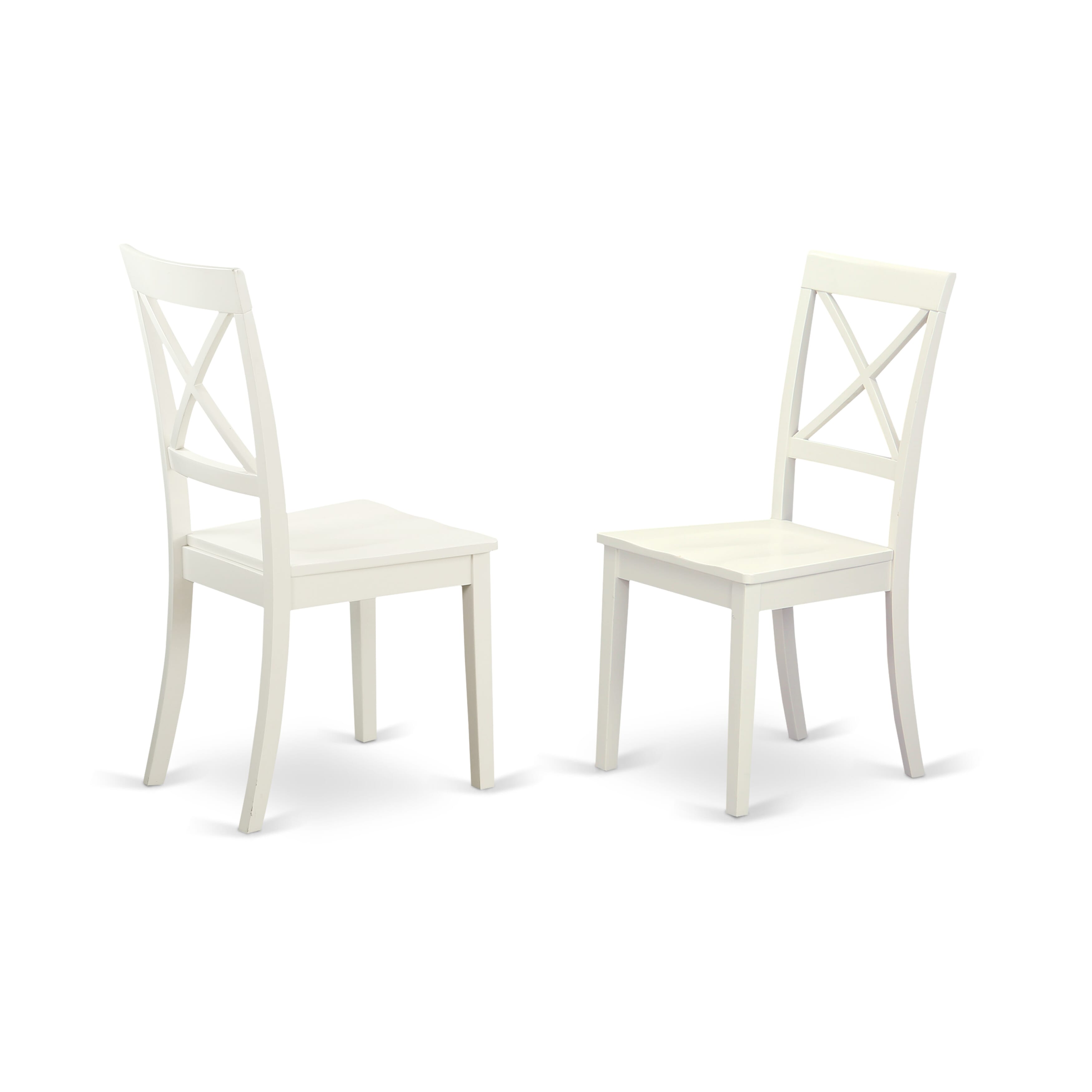 Luxe by East West Furniture 48BO5-204-W 5-Pc Kitchen Dining Table Set Include a Dining Table with Veined Marble Pattern Tabletop and 4 Wooden Chairs, Linen white