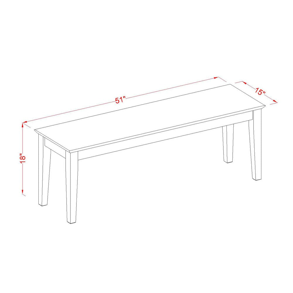 East West Furniture CAB-CAP-W Capri Kitchen Bench with Wood Seat