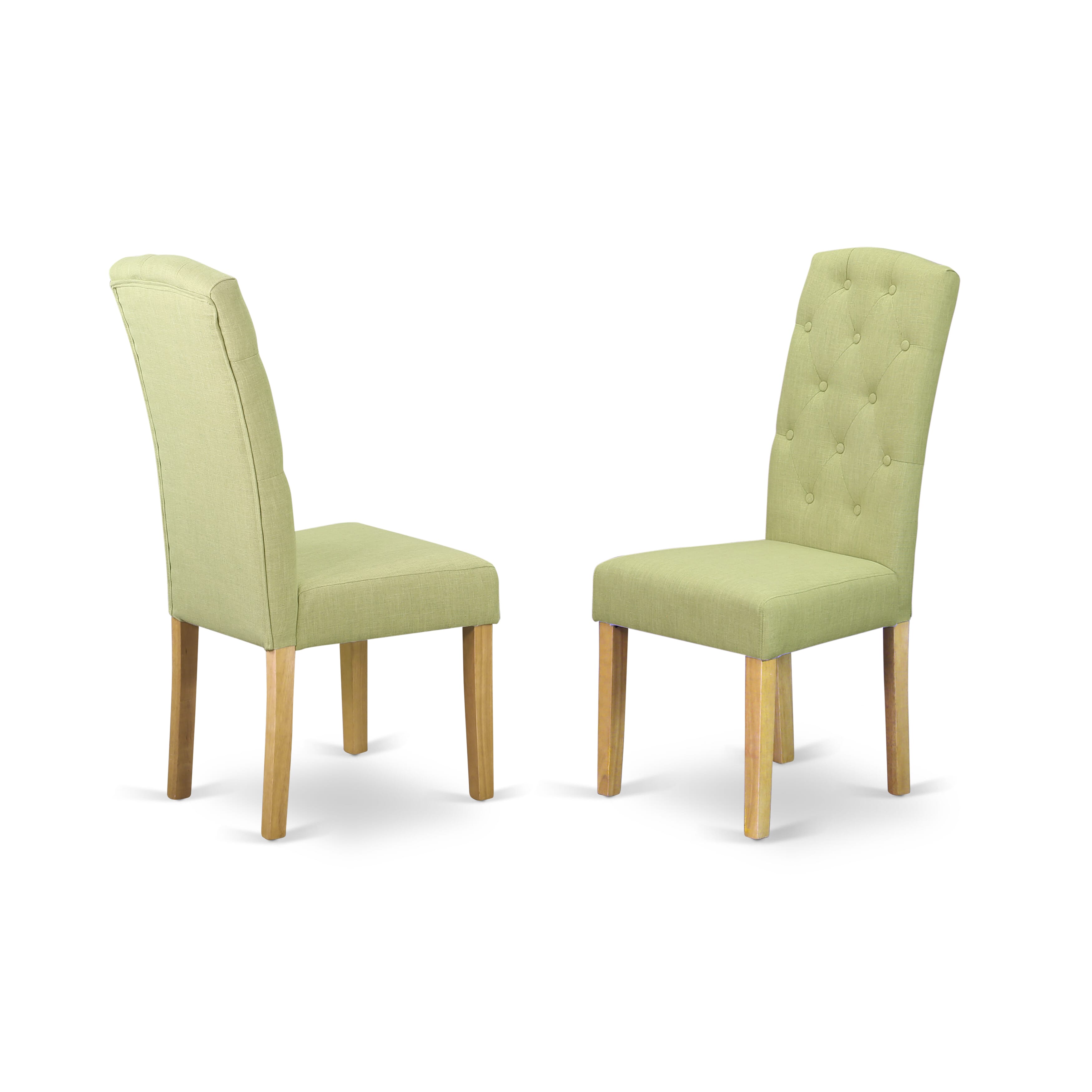 Celina parson Chair with Oak Finish Leg and Linen fabric-Lime Light Color