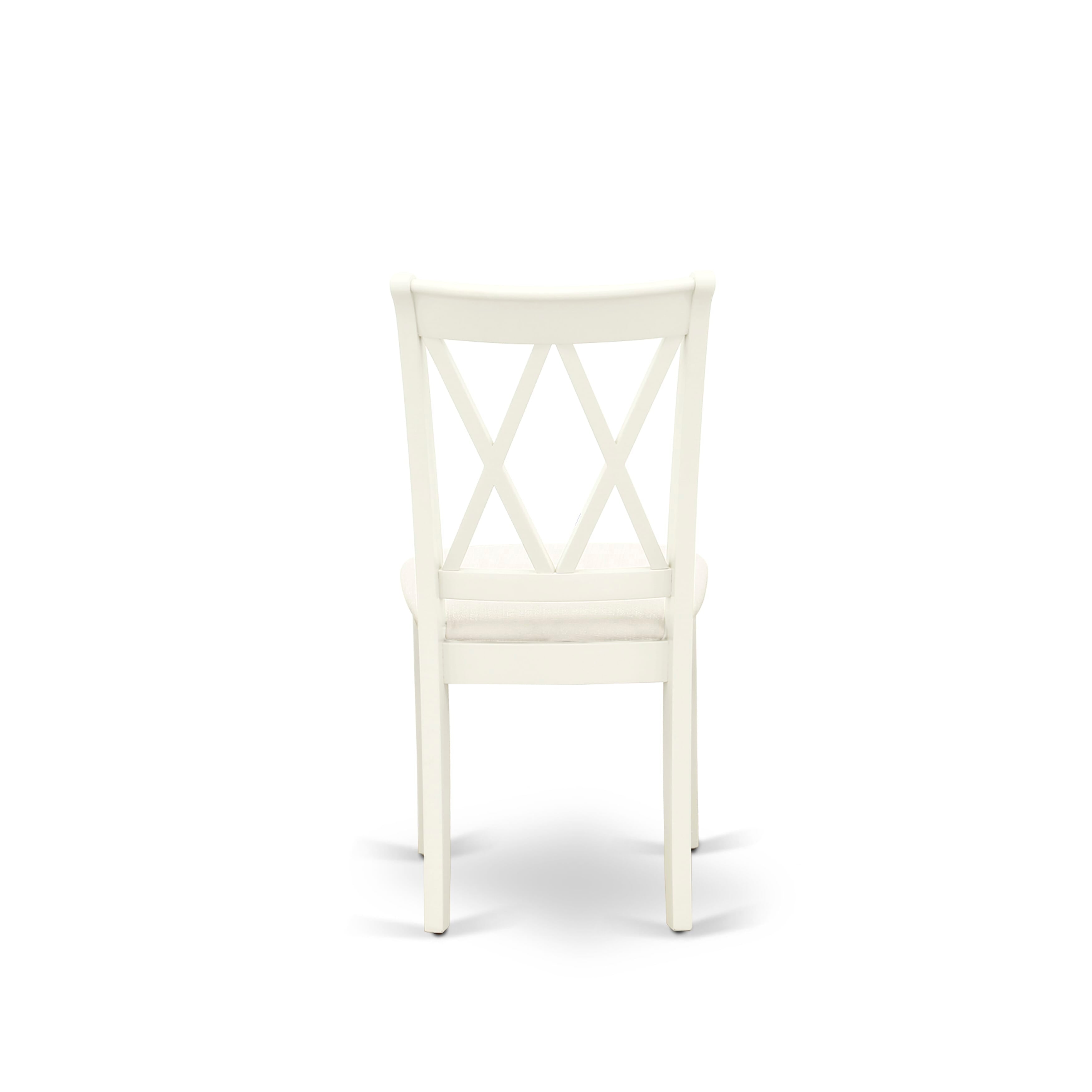Luxe by East West Furniture 48CL5-204-C 5-Pc Dining Room Table Set Include a Dining Table with Veined Marble Pattern Tabletop and 4 Linen white Linen Fabric Chairs, Linen white