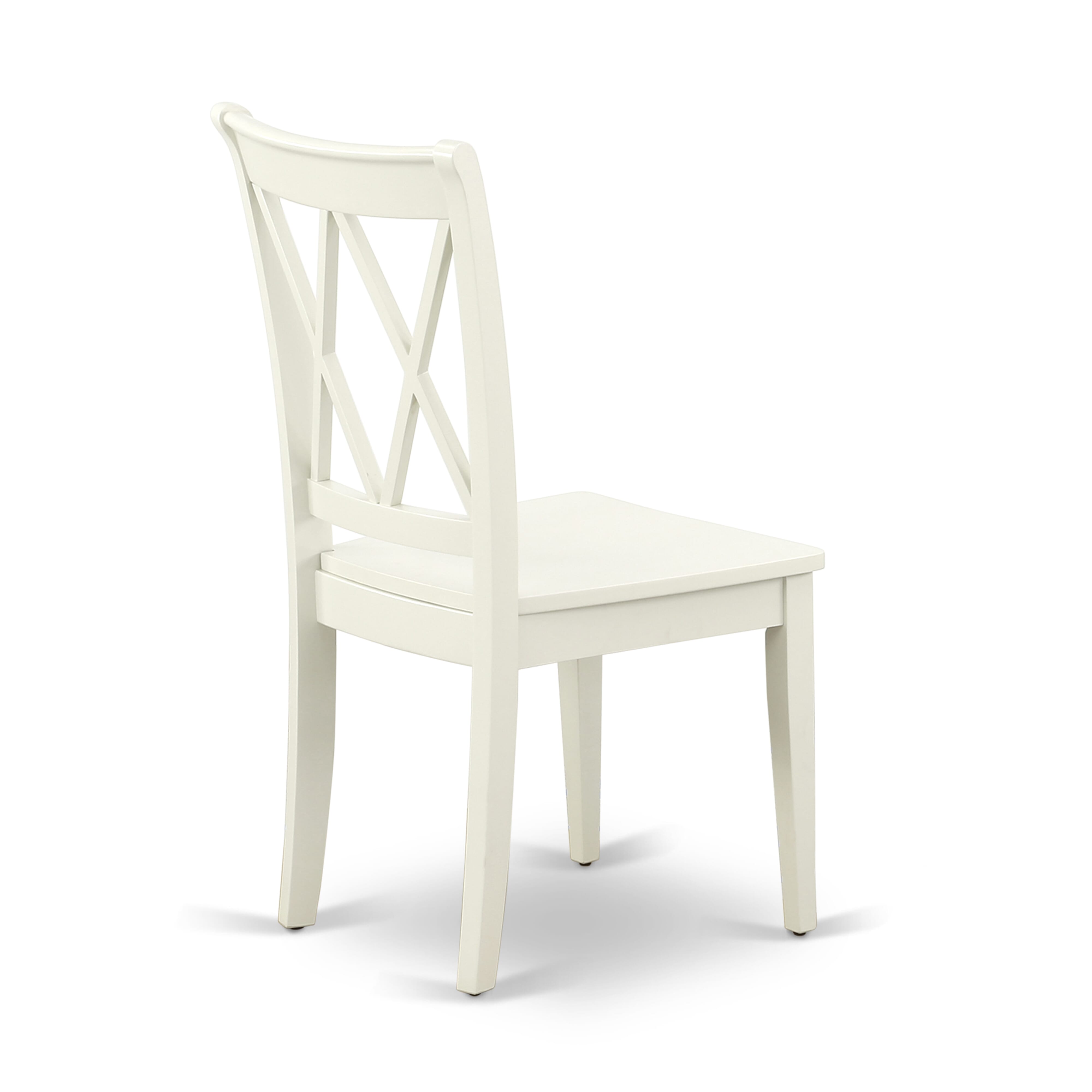 Luxe by East West Furniture 42CL3-208-W -3 pc Modern Dining Table Set consists of a Round Table and 2 Wooden Mid Century Dining Chair with Double X-Back - Linen White