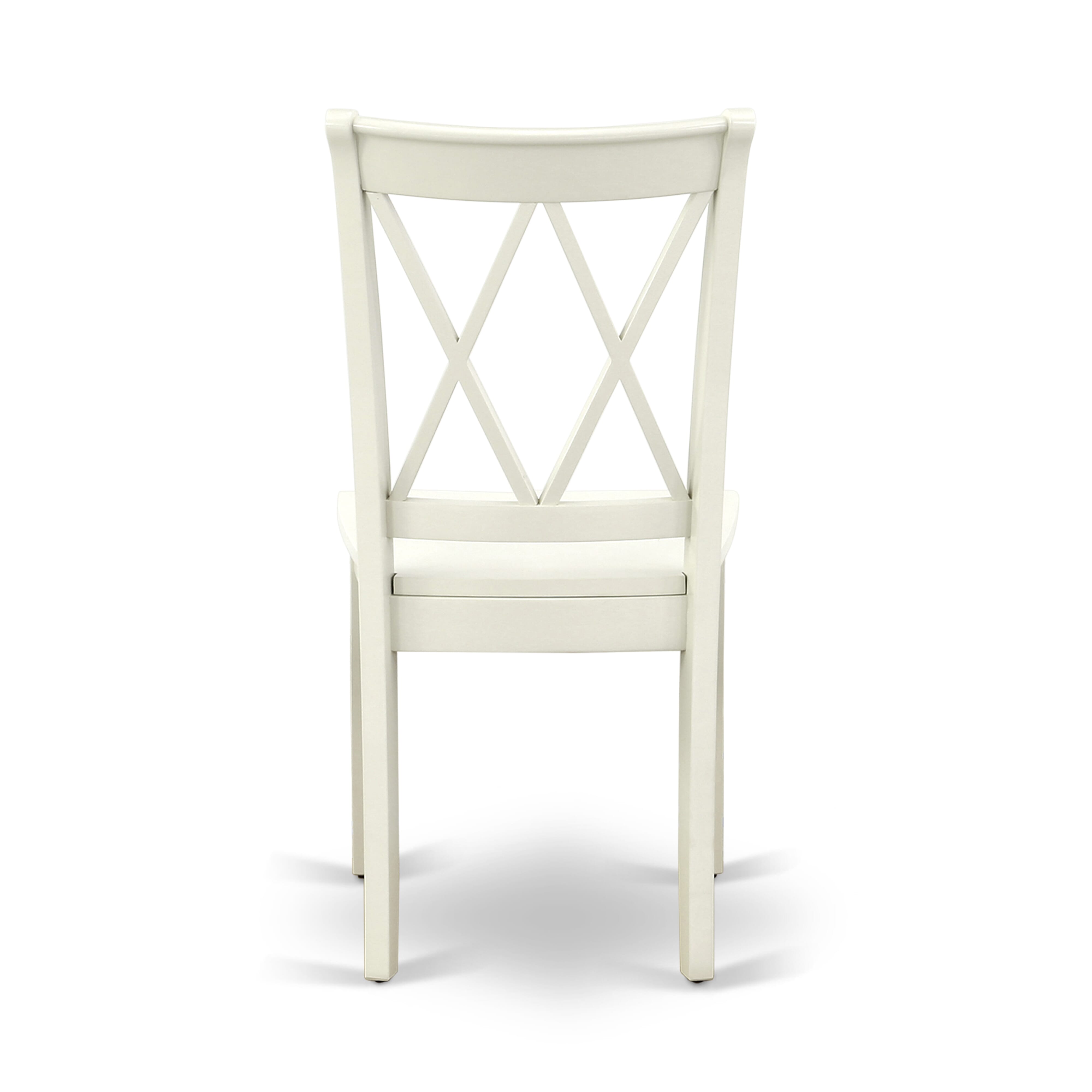 Luxe by East West Furniture 48CL3-204-W 3-Pc Dining Table Set Include a Dining Table with Veined Marble Pattern Tabletop and 2 Wooden Chairs, Linen white