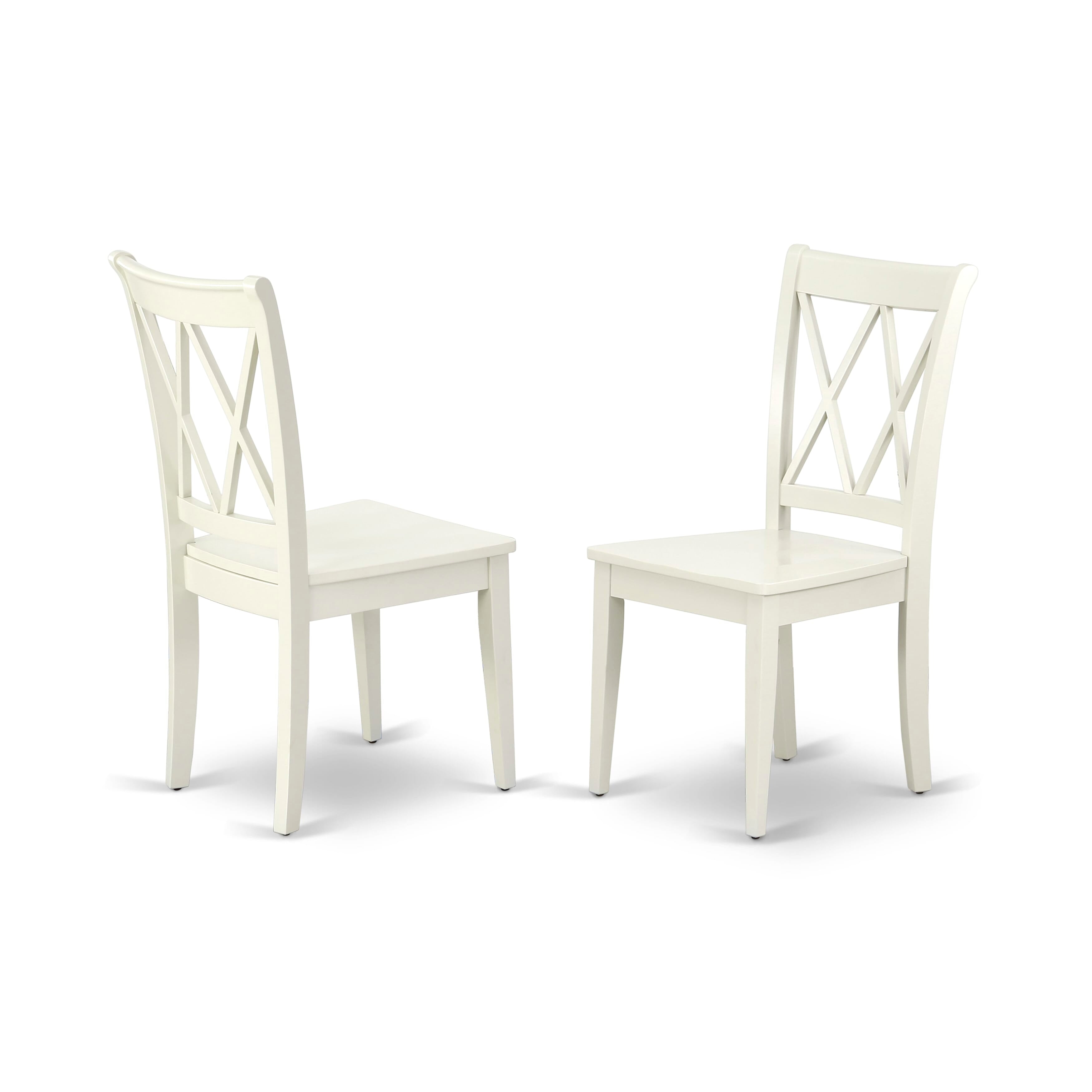 Luxe by East West Furniture 48CL5-204-W 5-Pc Modern Dining Table Set Include a Dining Table with Veined Marble Pattern Tabletop and 4 Wooden Chairs, Linen white