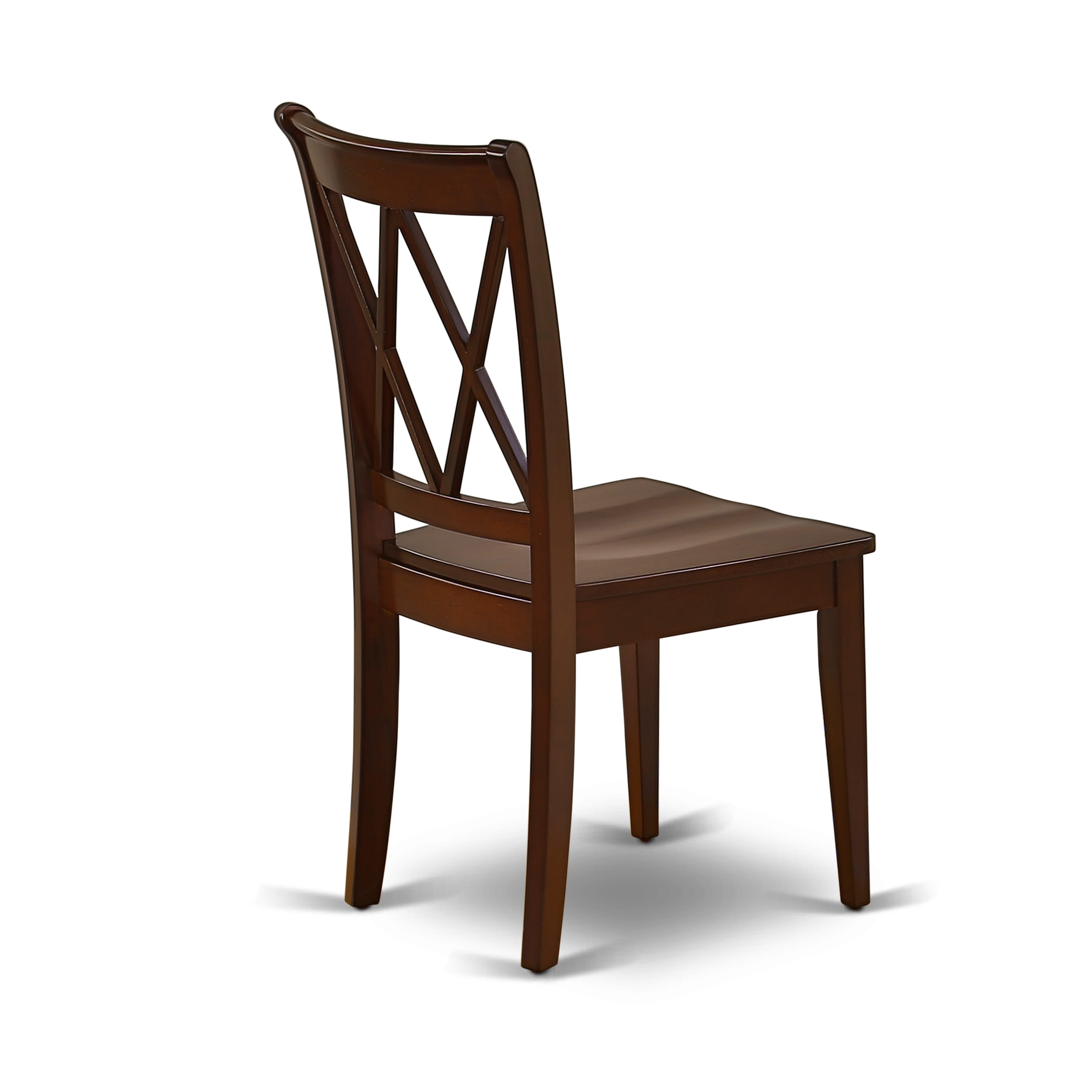 Luxe by East West Furniture 42CL3-307-W 3-piece dining table set Consists a pedestal breakfast table and 2 Double X-Back kitchen chairs, Mahogany finish.