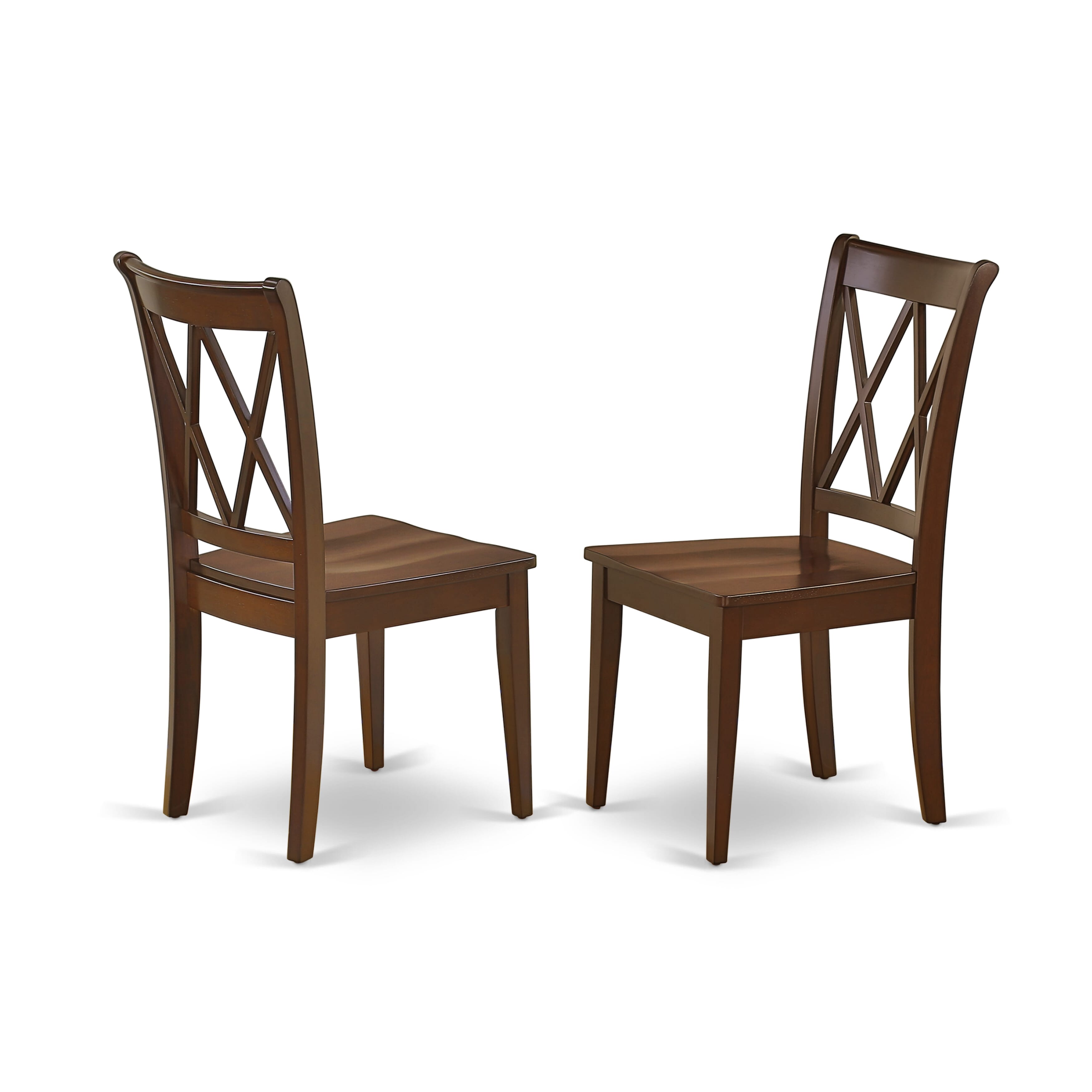 Luxe by East West Furniture 42CL3-307-W 3-piece dining table set Consists a pedestal breakfast table and 2 Double X-Back kitchen chairs, Mahogany finish.