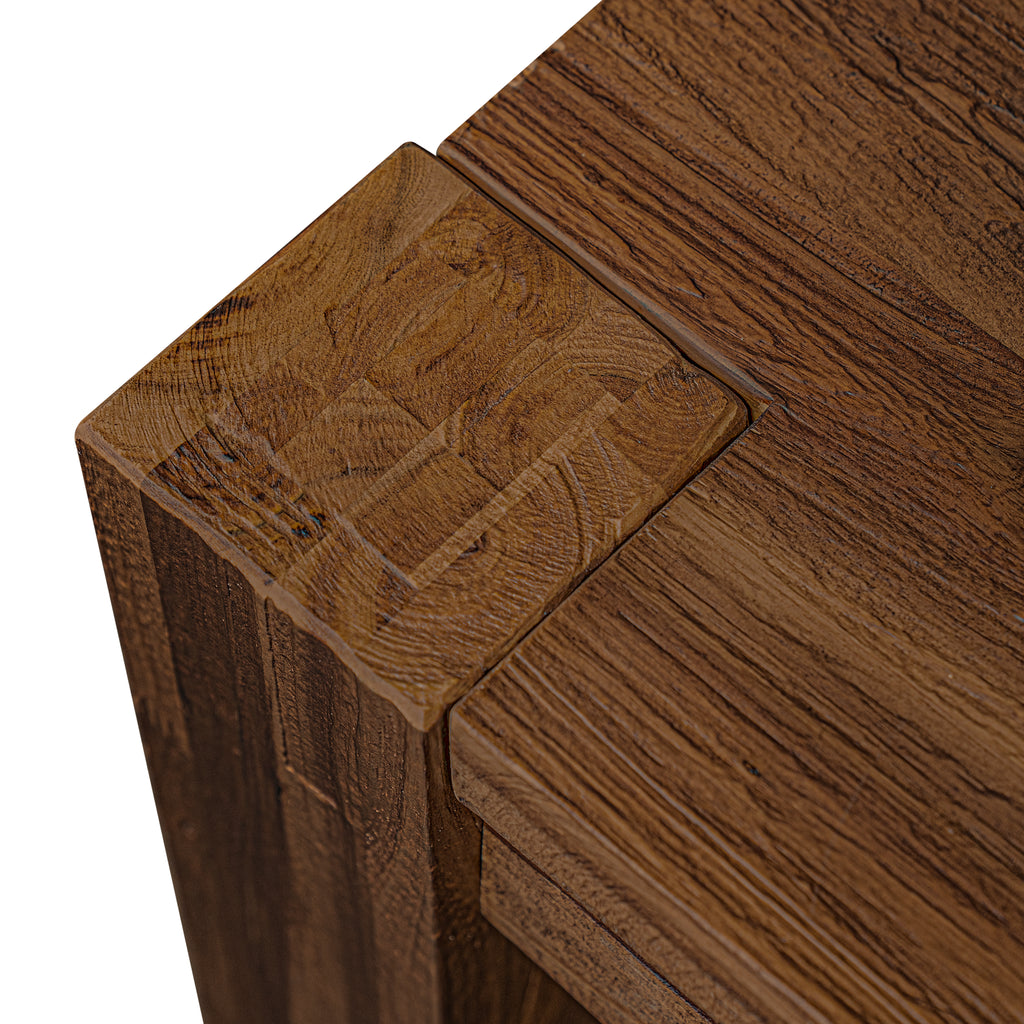 Juego de mesa de comedor de 7 piezas East West Furniture LMEL7-N8-05 compuesto por una mesa de comedor rectangular de madera rústica y 6 sillas tapizadas en tela de lino gris.