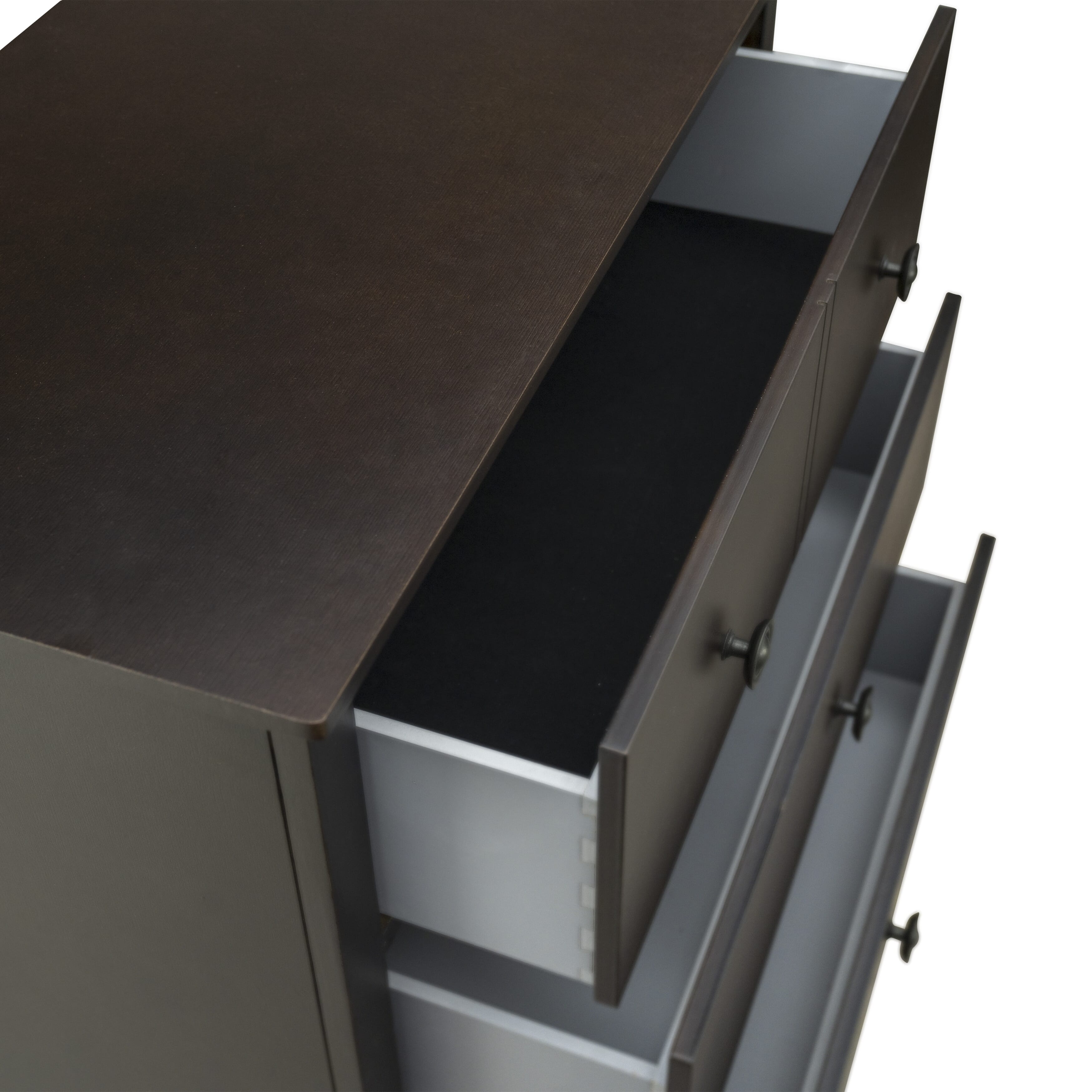 EAST WEST FURNITURE - COC-21 - 1-Pc Cordova Small Chest of Drawers - 6 Drawer Chest, Stable and Sturdy Construction - Wire Brushed Walnut Finish