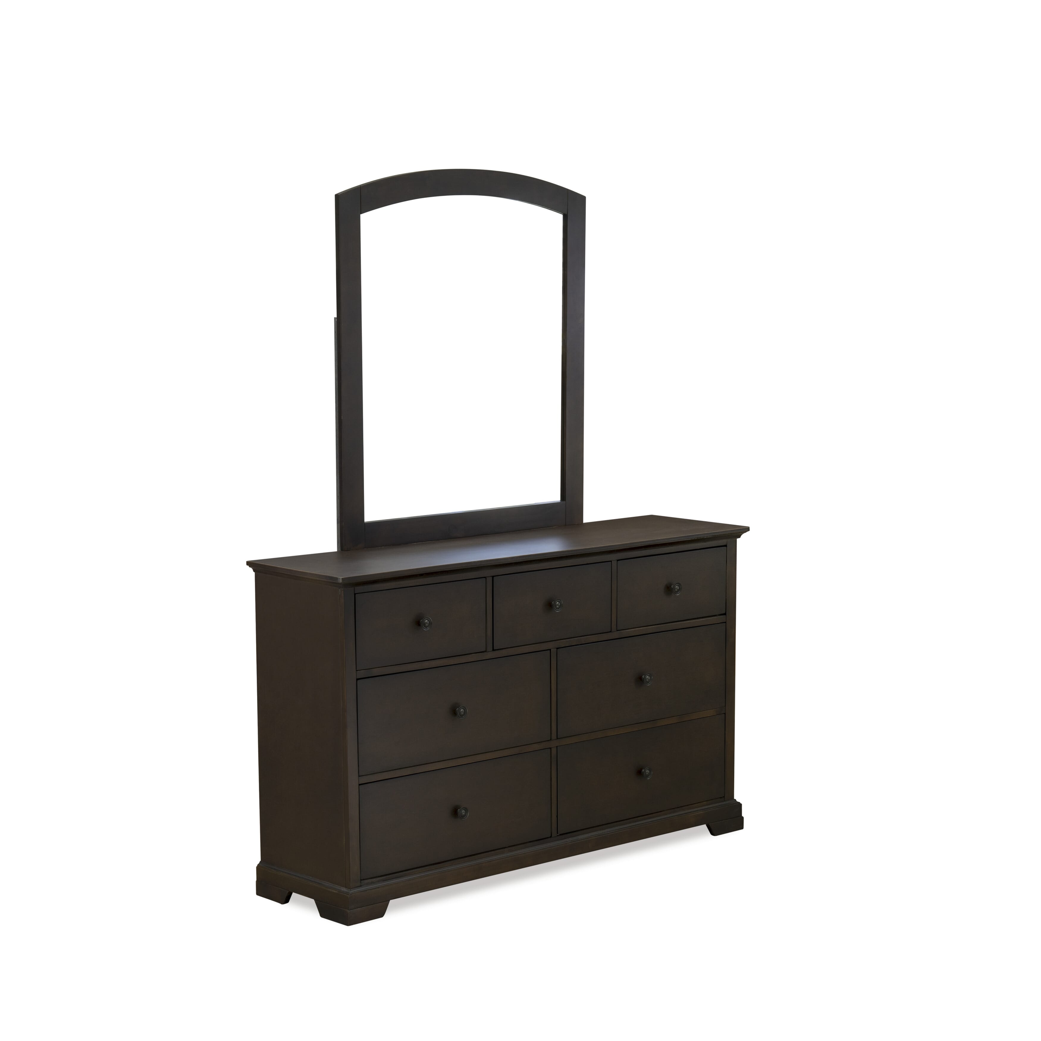 EAST WEST FURNITURE - COD-21 - 1-Piece Cordova Dresser for Bedroom with 7 Drawers - Mid Century Modern Dresser in High Quality Construction - Wire Brushed Walnut Finish