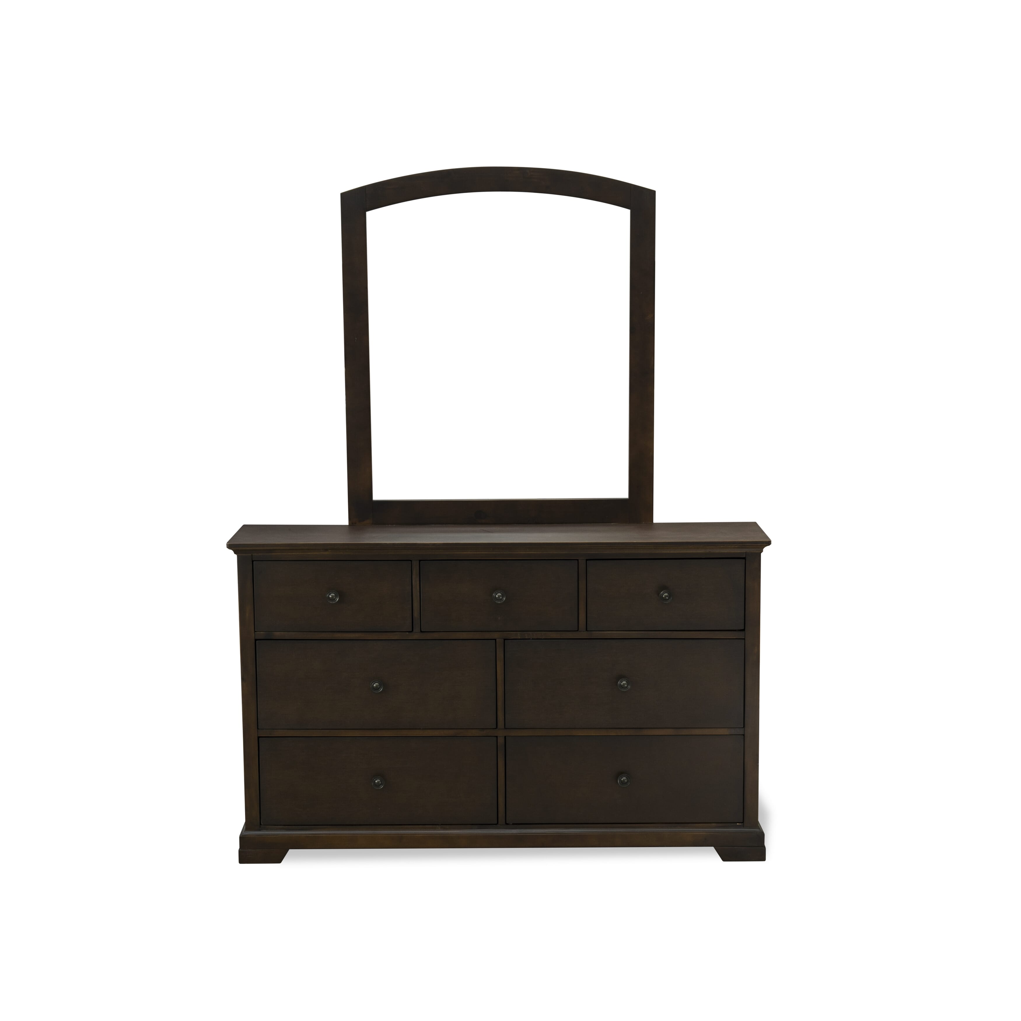 EAST WEST FURNITURE - COD-21 - 1-Piece Cordova Dresser for Bedroom with 7 Drawers - Mid Century Modern Dresser in High Quality Construction - Wire Brushed Walnut Finish
