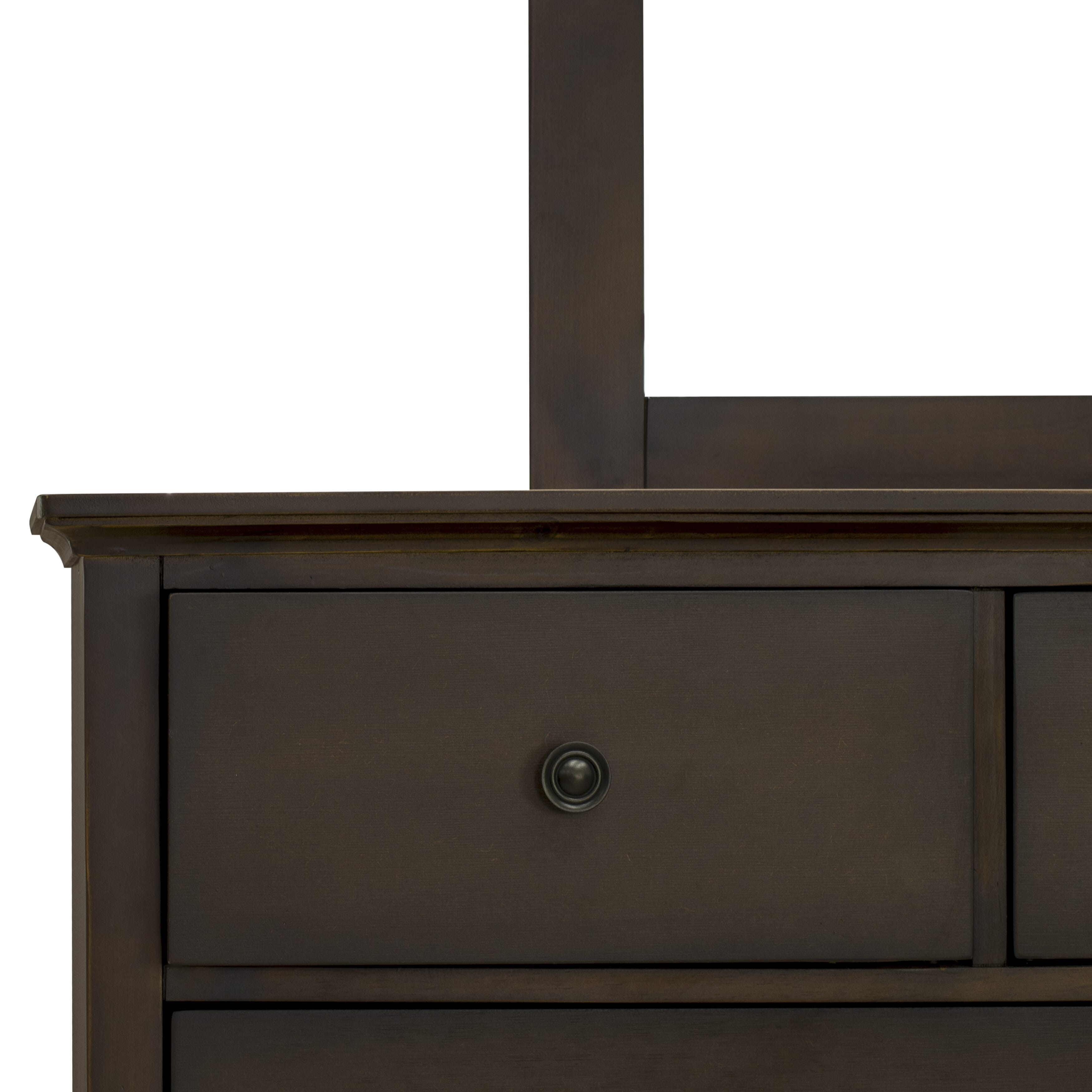 EAST WEST FURNITURE - COD-21 - 1-Piece Cordova Dresser for Bedroom with 7 Drawers - Mid Century Modern Dresser in High Quality Construction - Wire Brushed Walnut Finish