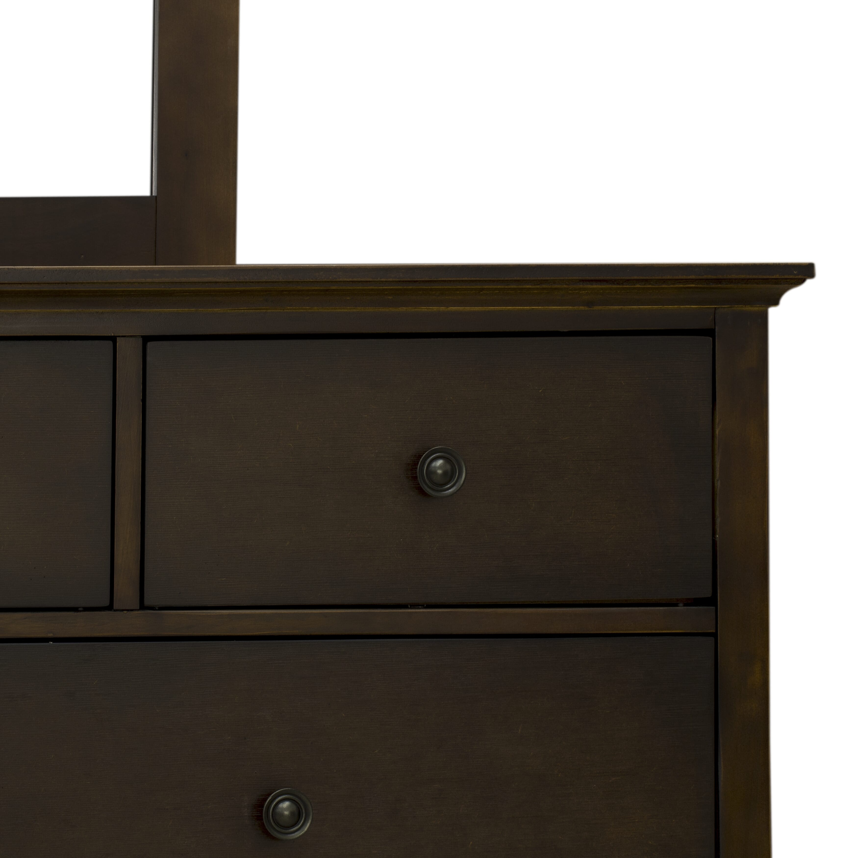 EAST WEST FURNITURE - COD-21 - 1-Piece Cordova Dresser for Bedroom with 7 Drawers - Mid Century Modern Dresser in High Quality Construction - Wire Brushed Walnut Finish