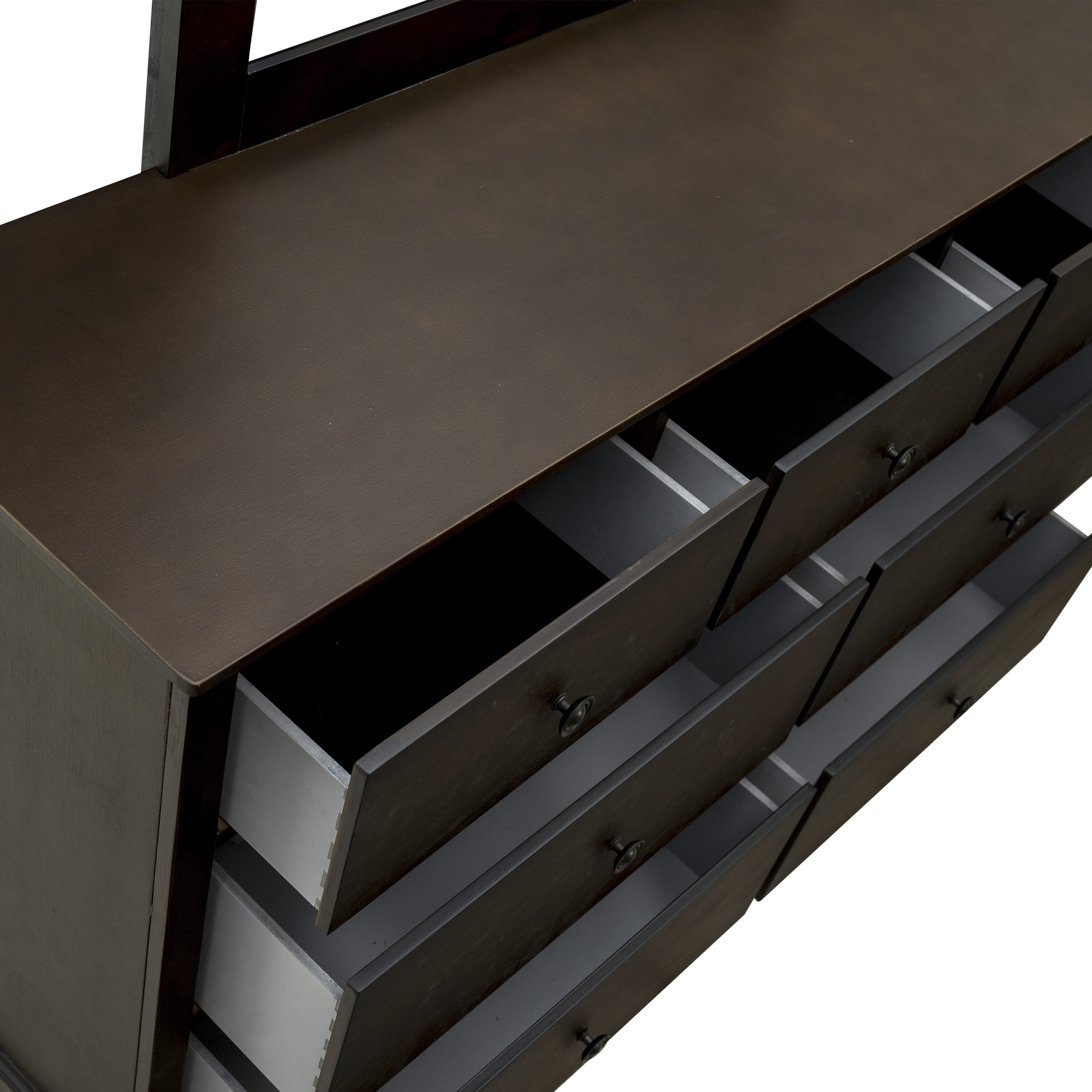 EAST WEST FURNITURE - COD-21 - 1-Piece Cordova Dresser for Bedroom with 7 Drawers - Mid Century Modern Dresser in High Quality Construction - Wire Brushed Walnut Finish