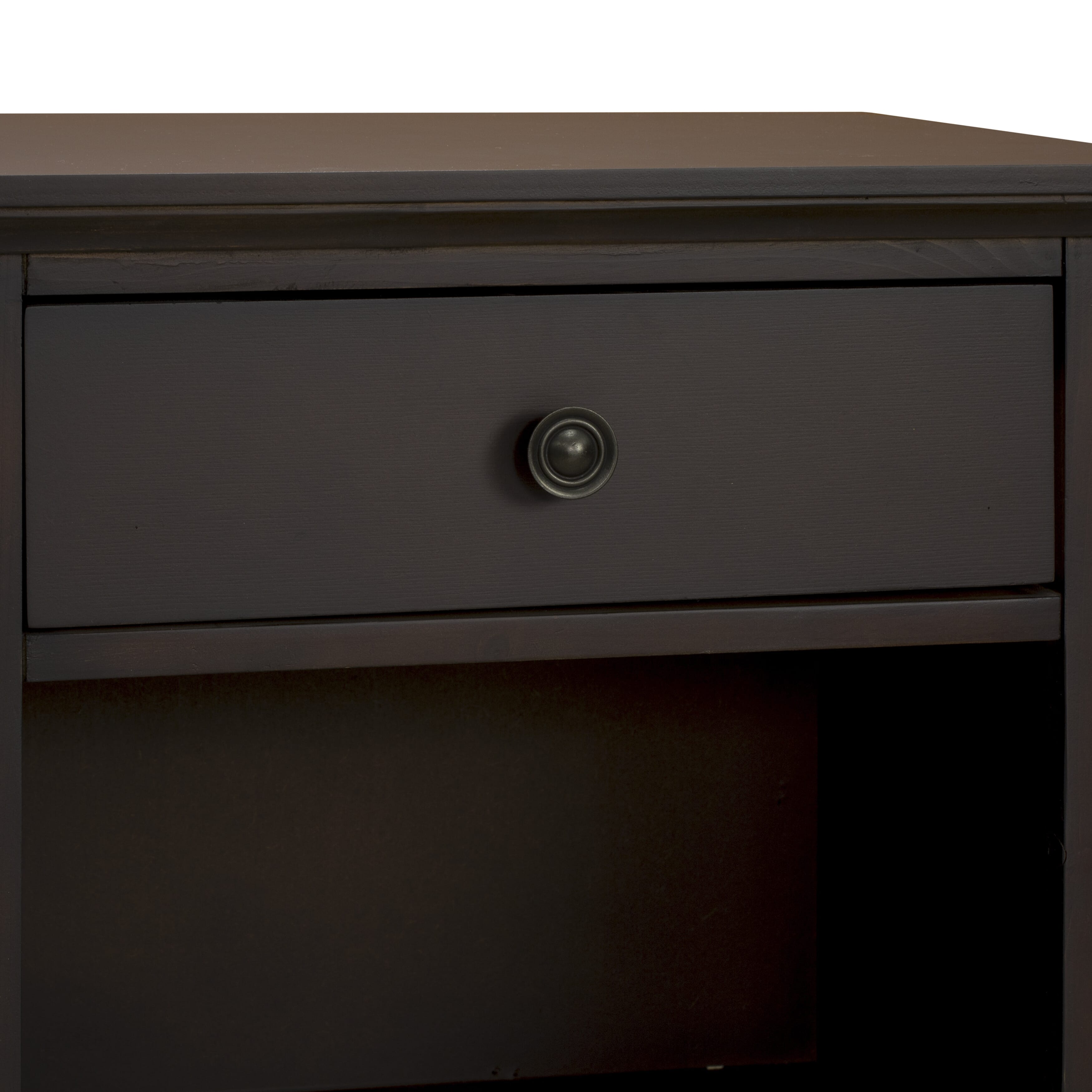 EAST WEST FURNITURE - CON-21 - Mid Century Modern Nightstand with Drawer for any Bedroom, Stable and Sturdy Construction - Wire Brushed Walnut Finish