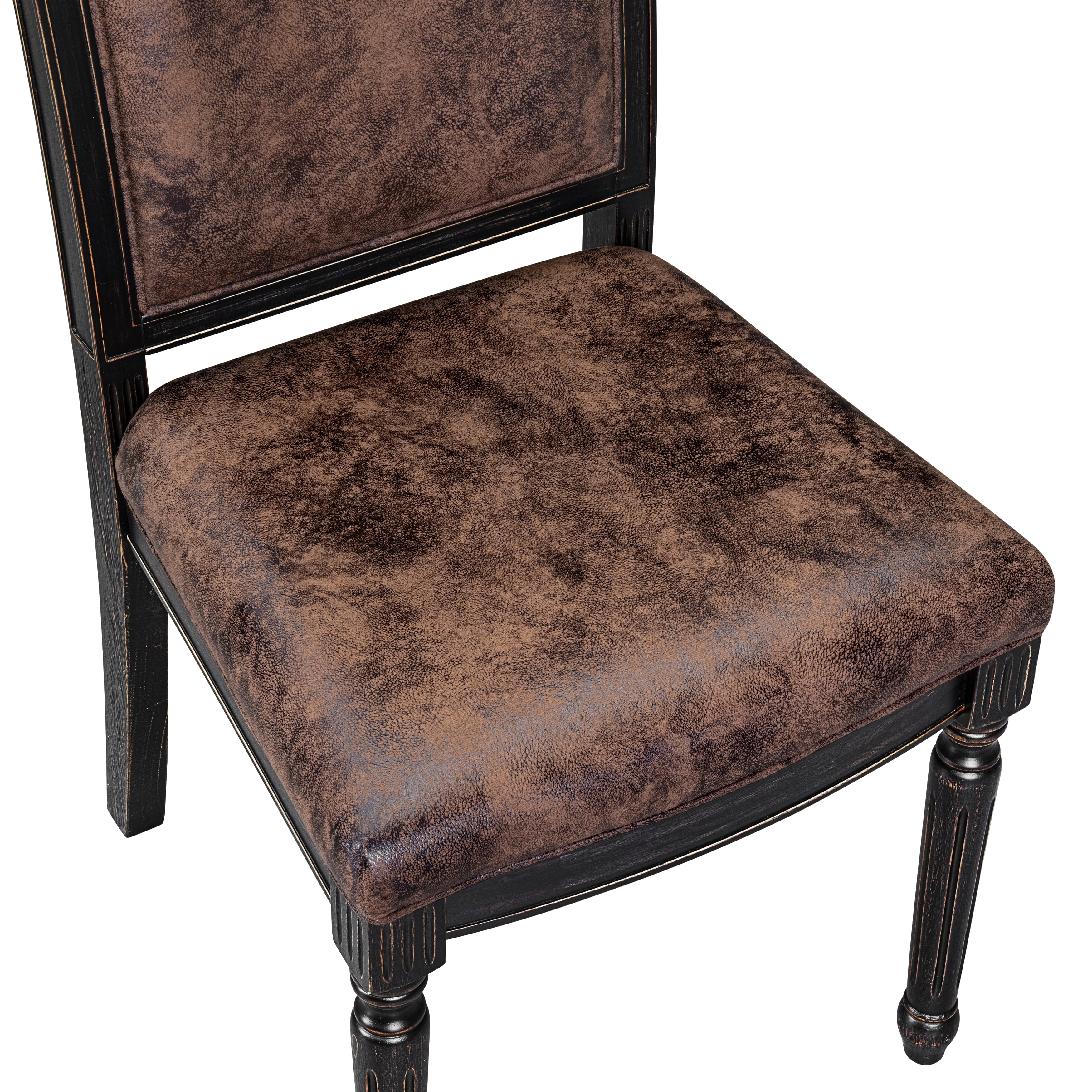Luxe by East West Furniture - F8CY5-411-33 5-Piece Modern Dining Set Consists of a Round Modern Dining Table and 4 Beige Polyester Chairs with High Back, Sand Blasting Black Finish.