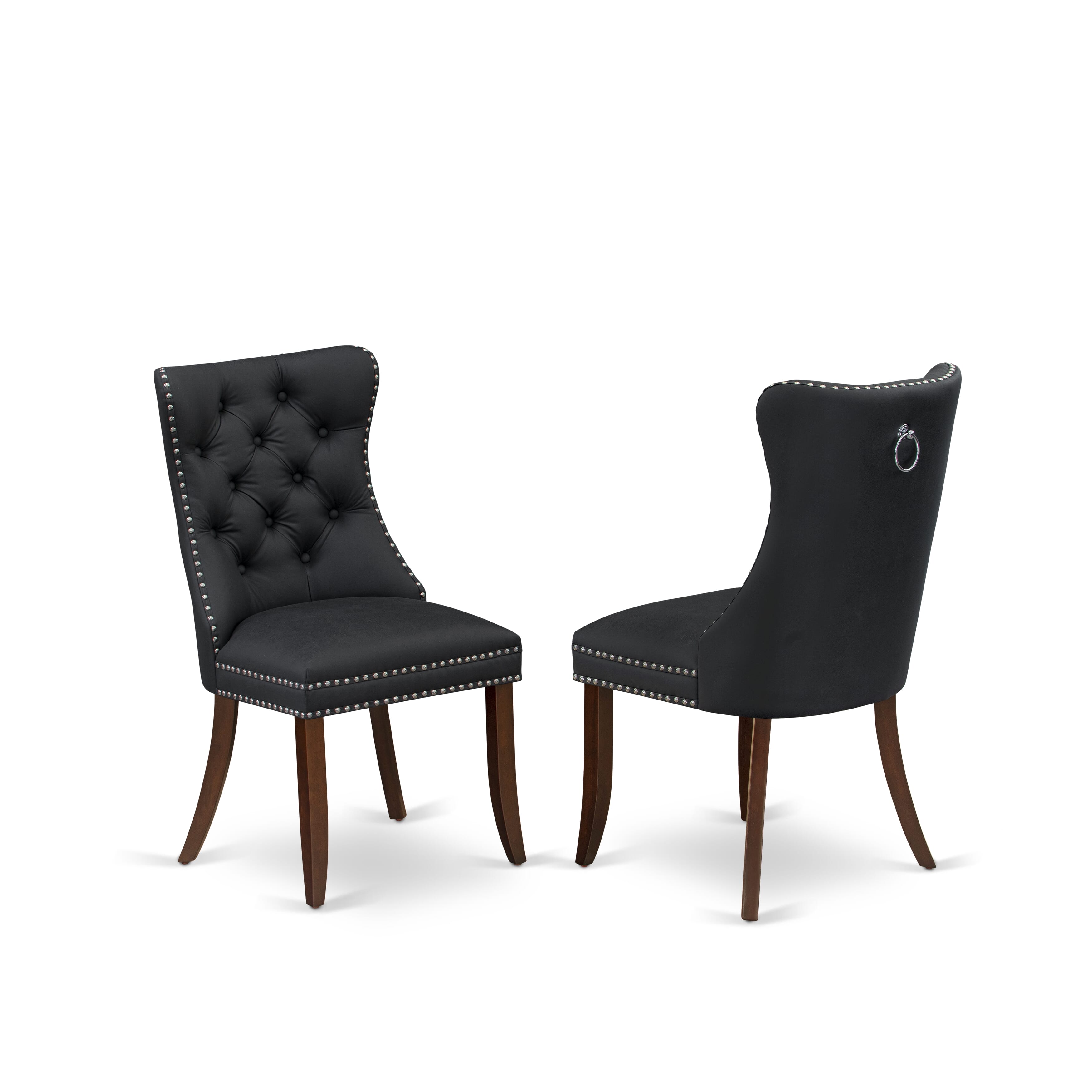 East West Furniture MZDA3-MAH-12 3 Piece Dinette Set Consists of a Rectangle Kitchen Table with Dropleaf and 2 Parson Dining Chairs, 36x54 Inch, Mahogany