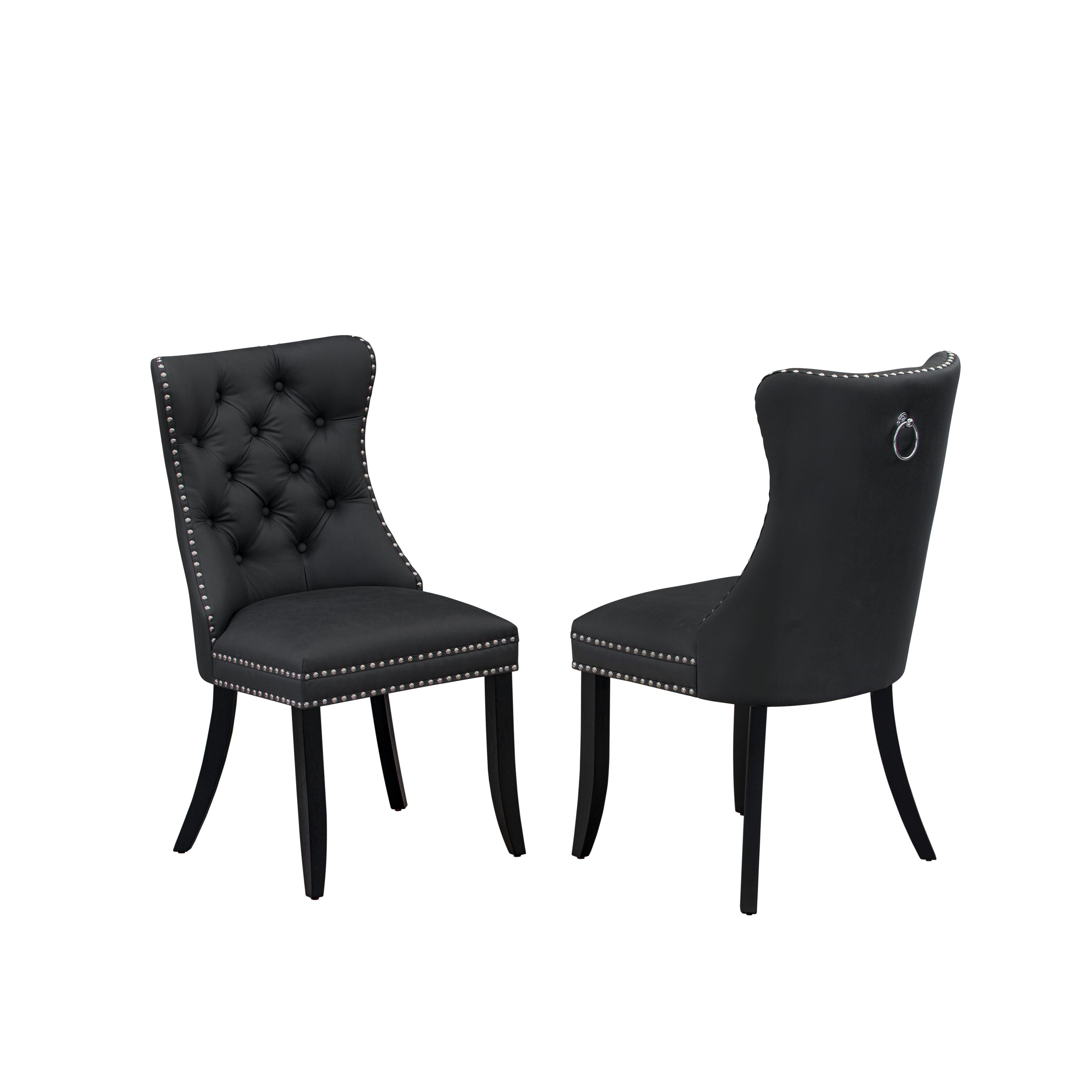 East West Furniture NFDA5-BLK-12 5 Piece Dining Table Set Consists of a Rectangle Wooden Table with Removable leaf and 4 Parson Chairs, 32x54 Inch, Black