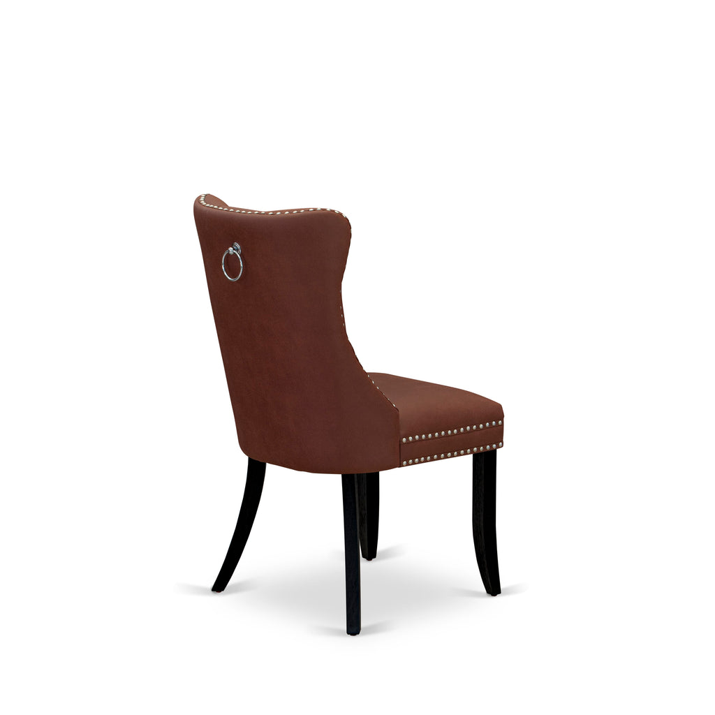 Luxe East West Furniture X07DA-B06-26 9-piece Dining Room Table Set a Rectangular Kitchen Table and a wooden Bench and 7 Burgundy Faux Leather Dining Chair