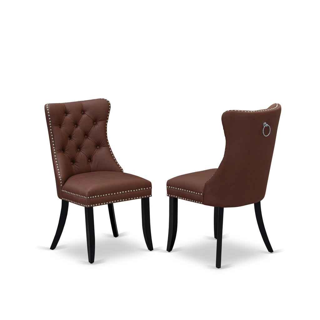 Luxe East West Furniture X07DA-B06-26 9-piece Dining Room Table Set a Rectangular Kitchen Table and a wooden Bench and 7 Burgundy Faux Leather Dining Chair