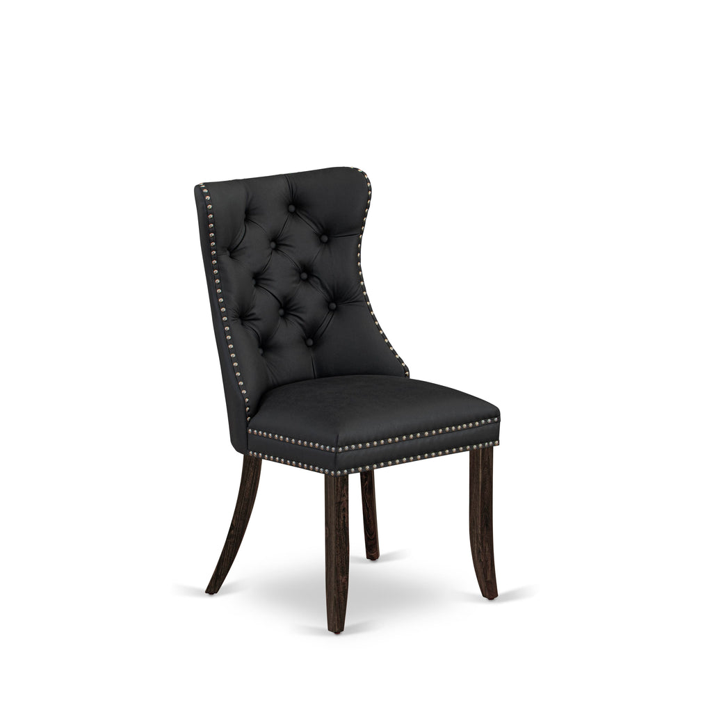 East West Furniture LADA5-07-T12 5 Piece Dining Set Consists of a Rectangle Wooden Table with Removable leaf and 4 Upholstered Chairs, 42x92 Inch, Distressed Jacobean